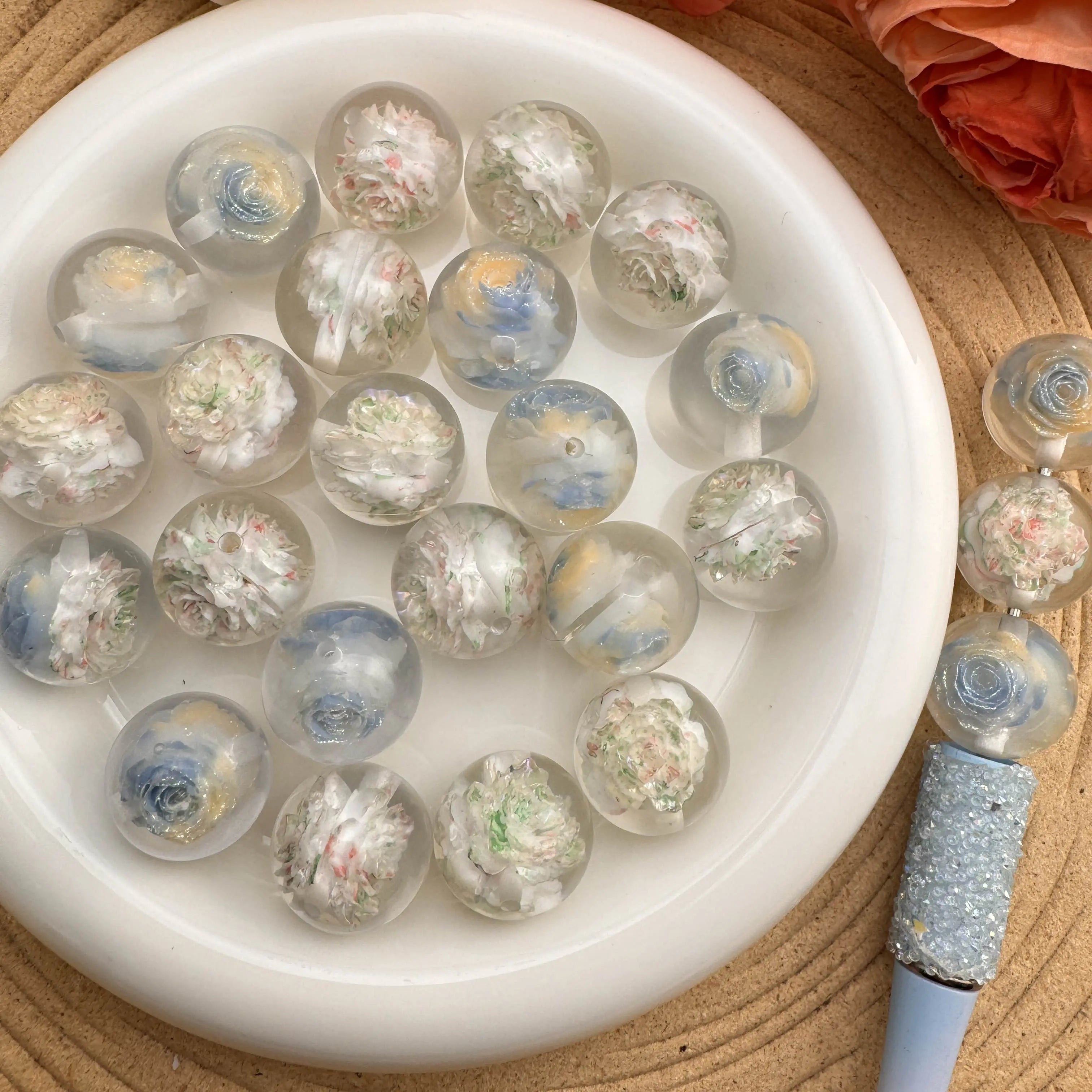 20mm Flower Resin Beads Zoe DIY Wholesale