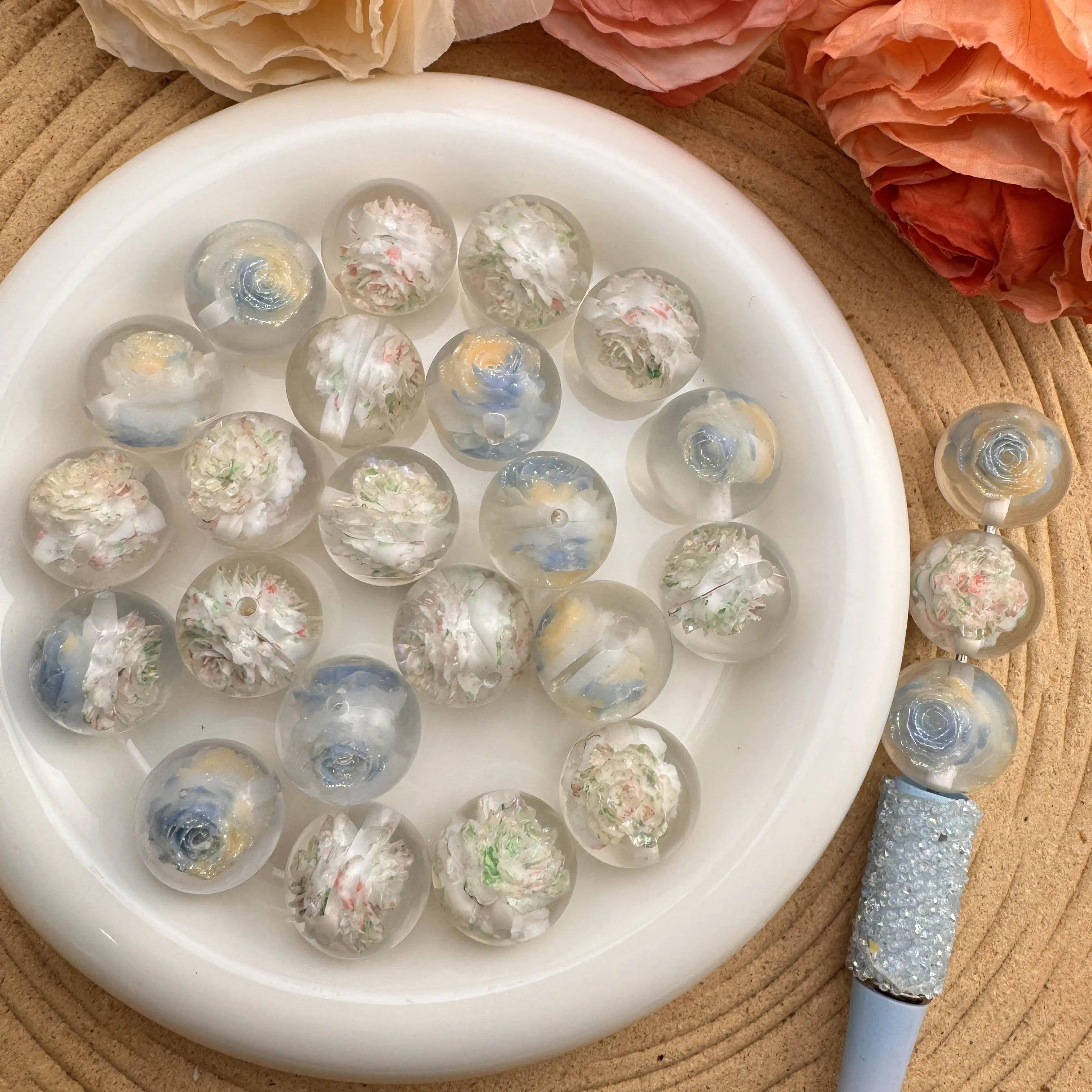 20mm Flower Resin Beads Zoe DIY Wholesale