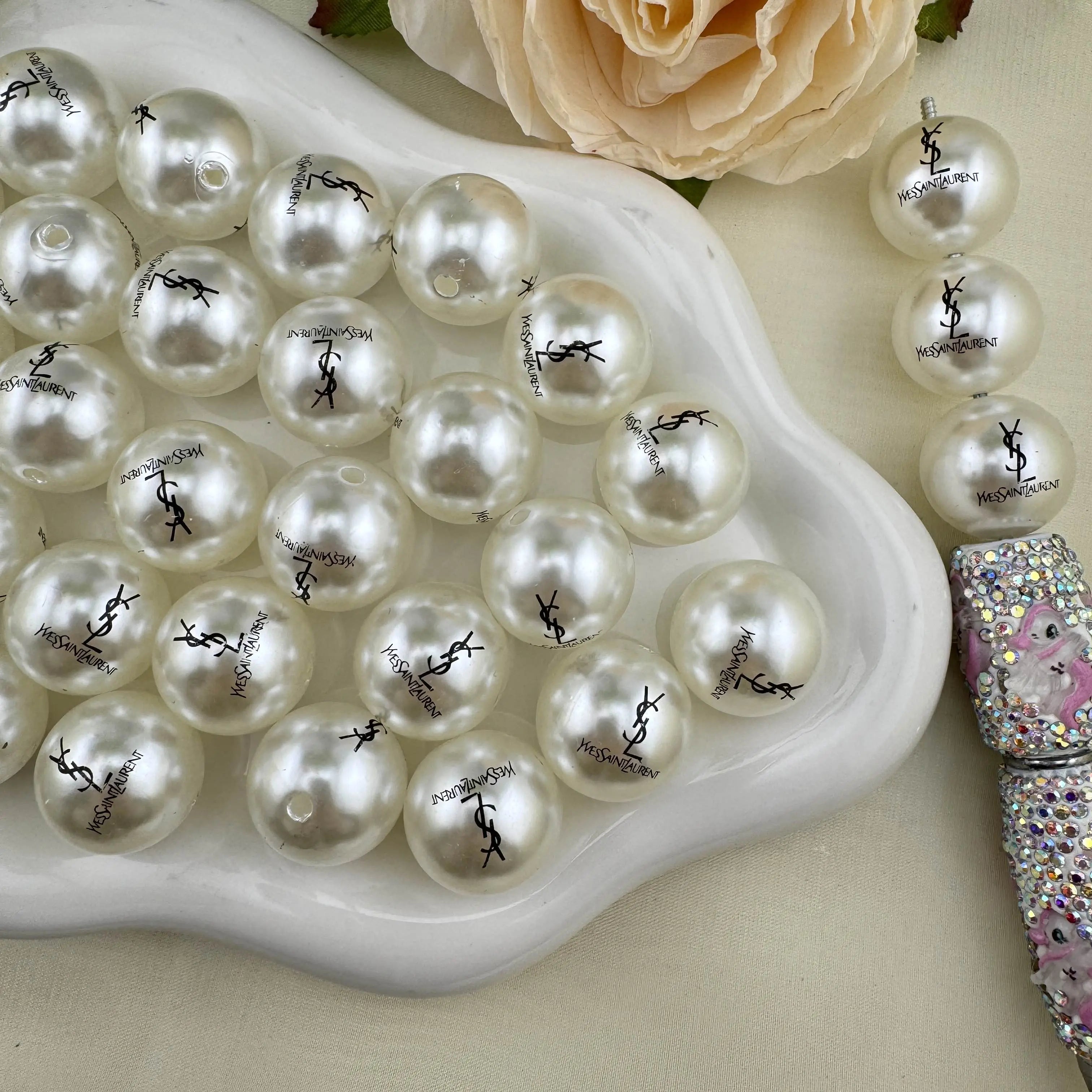 20mm  Pearl Looking Acrylic Beads Zoe's DIY Shop
