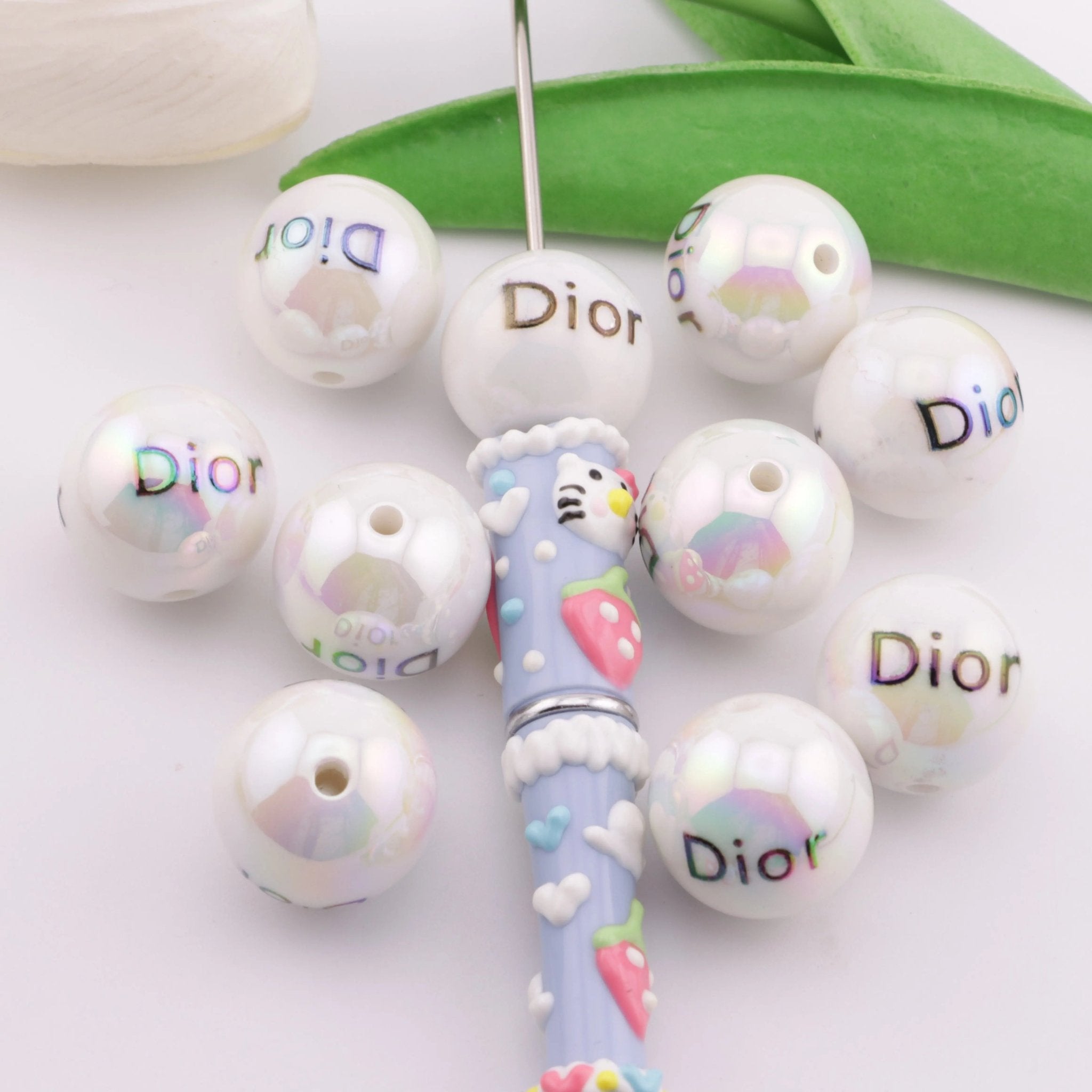 20mm Solid Color UV-Plated Dior Acrylic Beads -Zoe DIY Wholesale