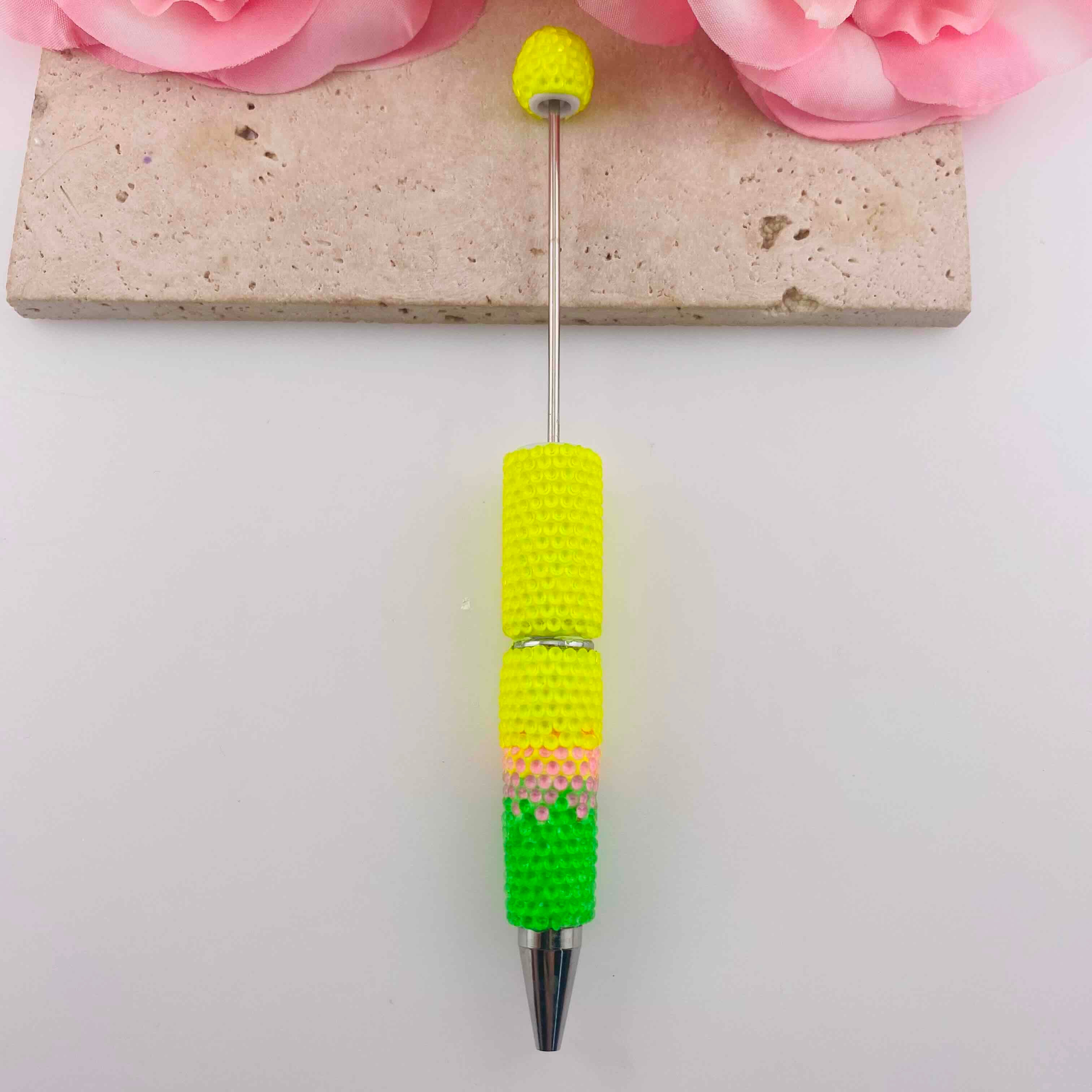 FS19806-Fluorescent Rhinestone Beaded Pens