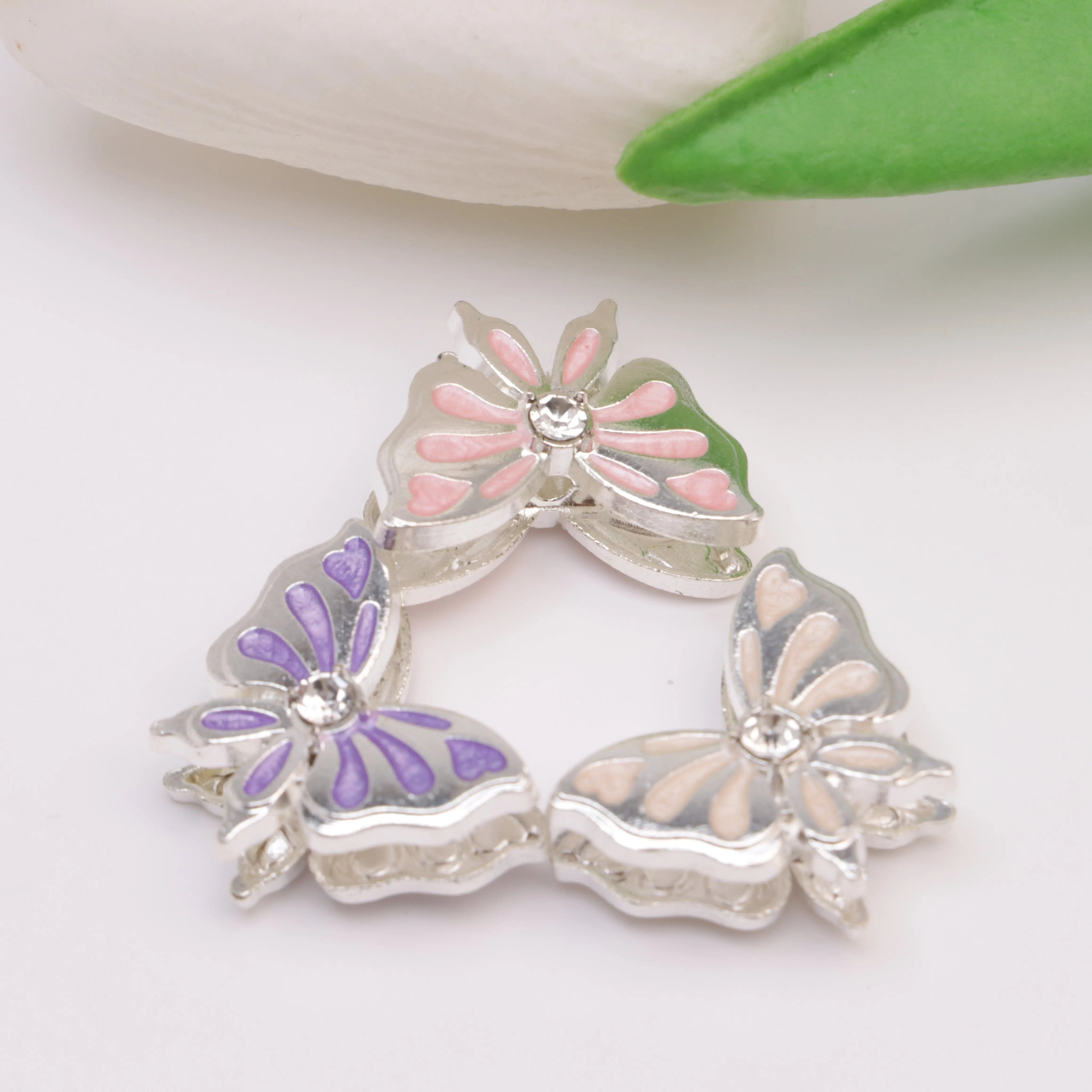 21*16mm Butterfly Beads Oil-dripping Butterfly Rhinestone Alloy Beads ZoeDIY Shop