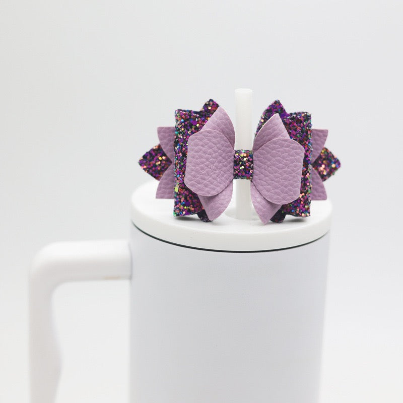 Multi‑Layer Glitter Textured Faux Leather Bow Beads,Multi‑Color