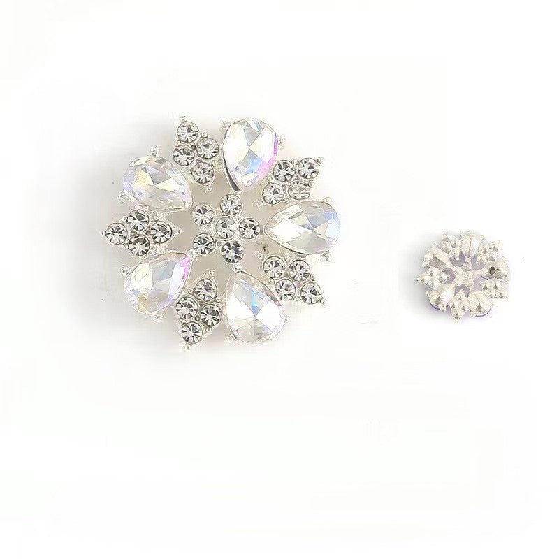 FS3630- 20mm Flower Metal Charms Five - Petal Small Drop - Shaped Flower Metal Patches