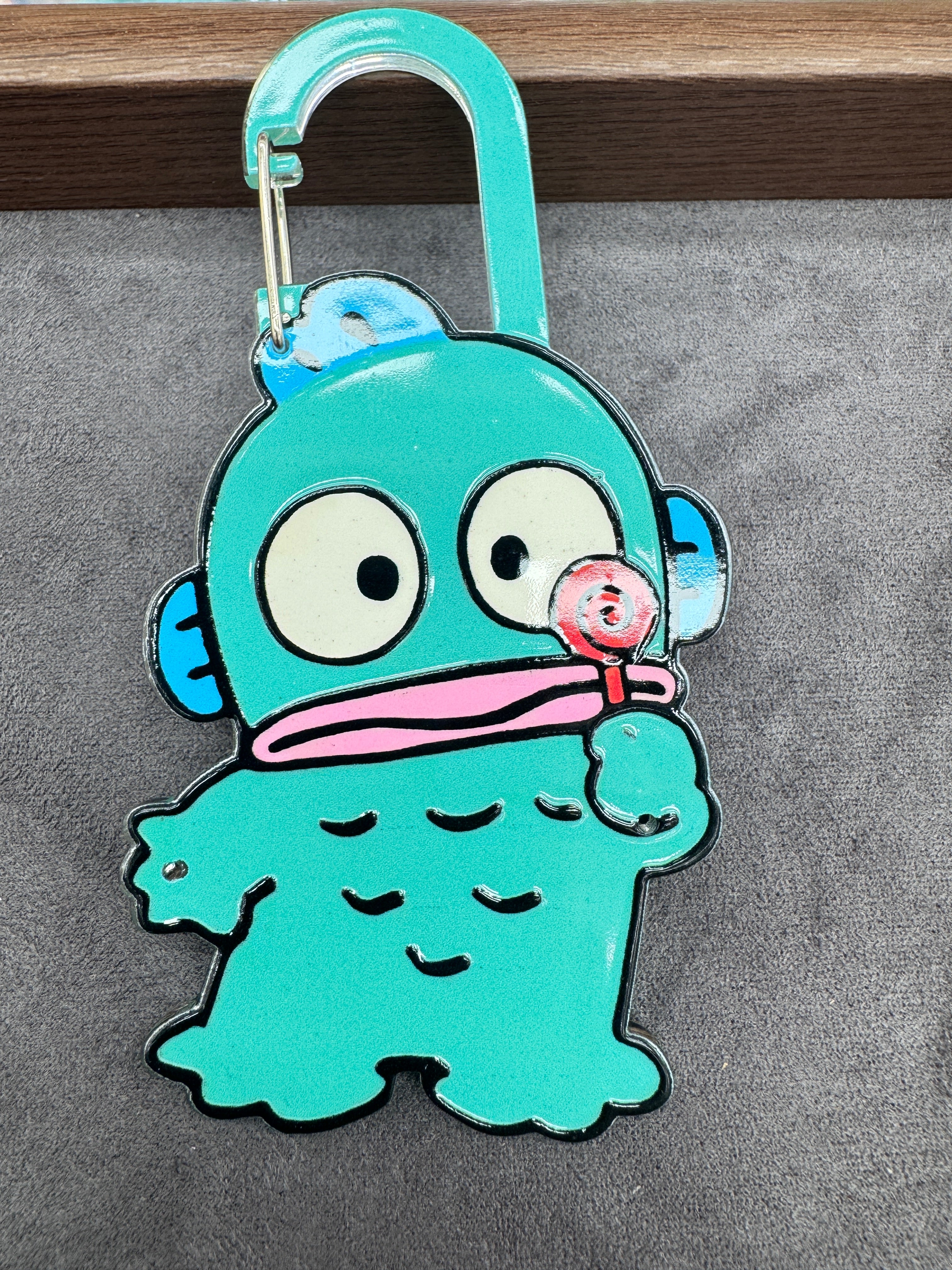 Large‑sized Acrylic Blue Fish‑Man Cartoon Character Bag Charm,Decorative Carabiner Bag Accessories for DIY Crafts
