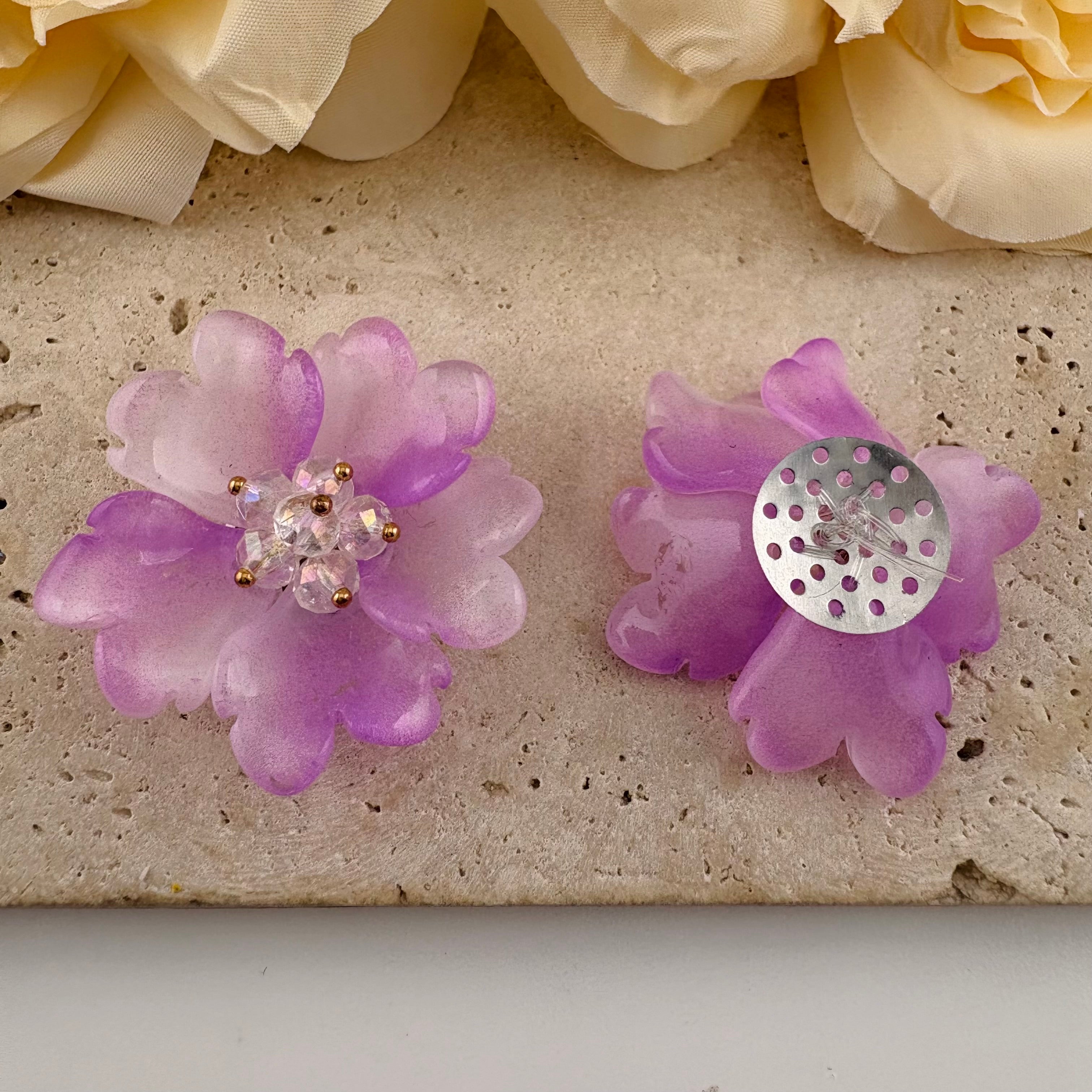FS6928-About 36mm Glass Flower Patch For Making Fancy Beads