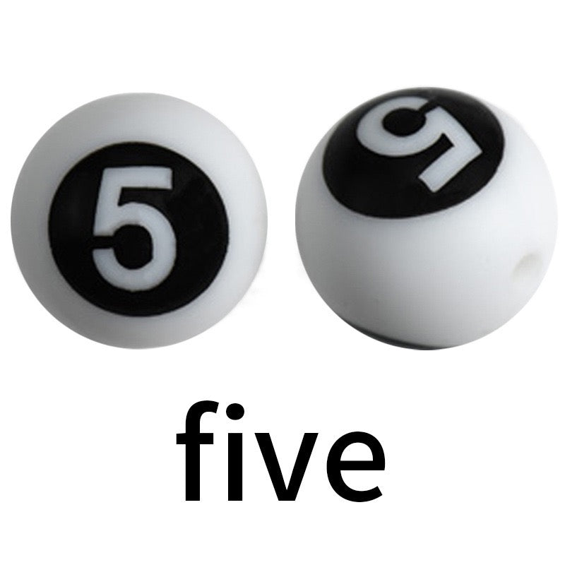 FS3062-15mm Numbers Printed Silicone Beads