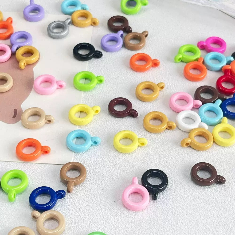 Acrylic Spacer Beads With Dangle Hook,Multi‑Color,Random Mix