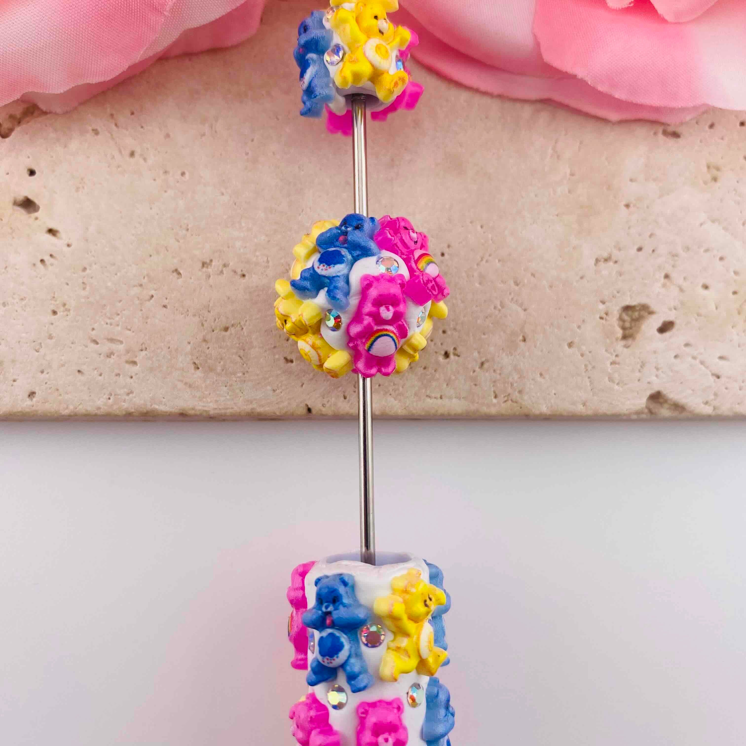 FS19867-About 18*18mm Colorful Care Bear Clay Beads