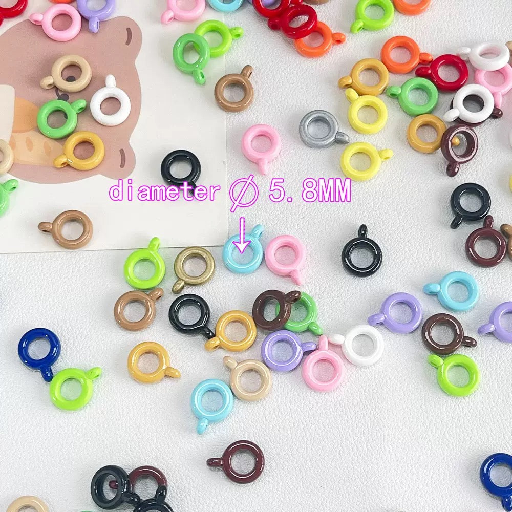 Acrylic Spacer Beads With Dangle Hook,Multi‑Color,Random Mix