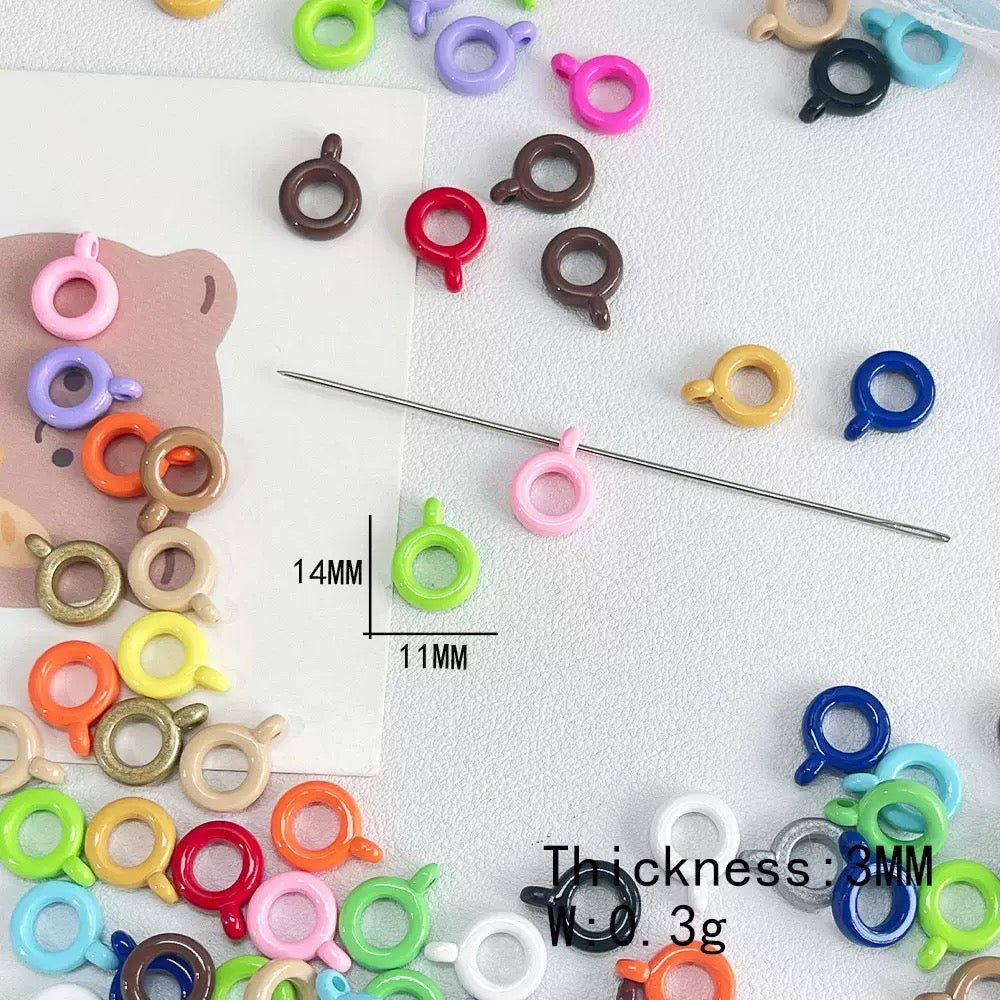 Acrylic Spacer Beads With Dangle Hook,Multi‑Color,Random Mix
