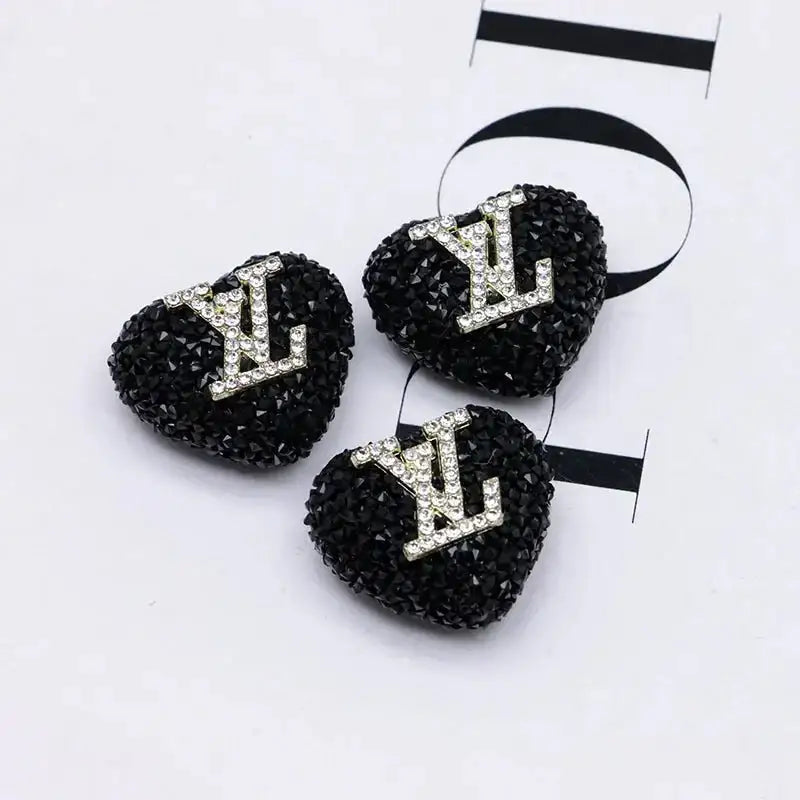 2.3×2.5 Cm Lv Heart - Shaped Granulated Sugar for Crafts DIY Bracelets Keychains Pens Jewelry Making Supplies -Zoe DIY Wholesale