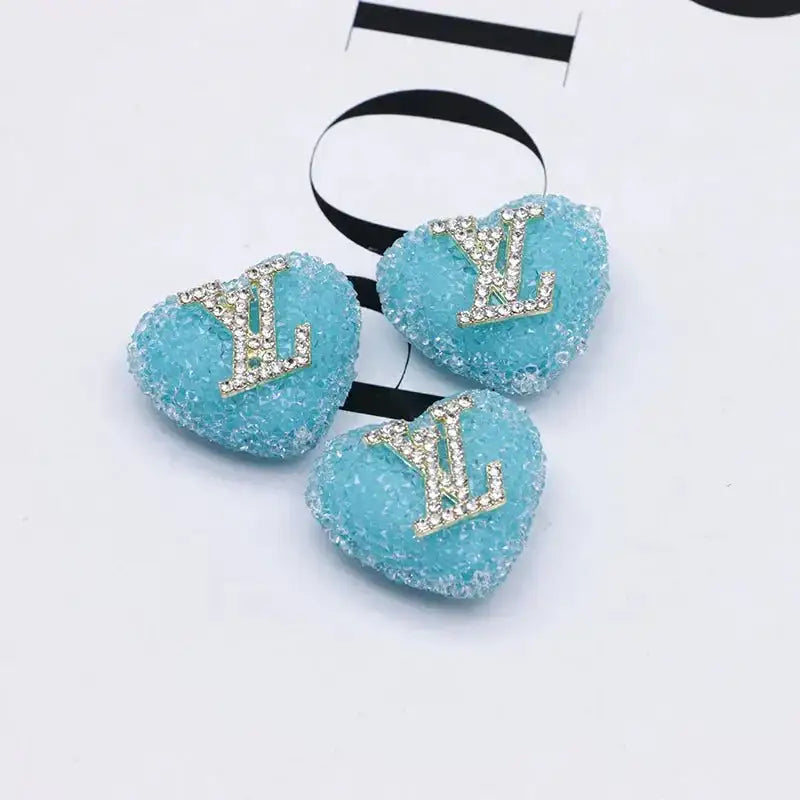 2.3×2.5 Cm Lv Heart - Shaped Granulated Sugar for Crafts DIY Bracelets Keychains Pens Jewelry Making Supplies -Zoe DIY Wholesale