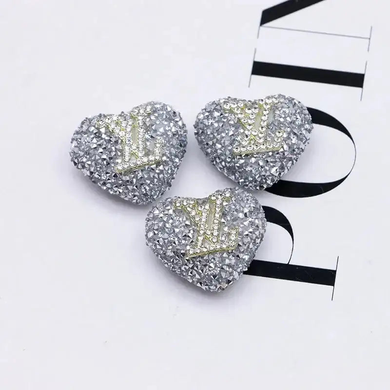 2.3×2.5 Cm Lv Heart - Shaped Granulated Sugar for Crafts DIY Bracelets Keychains Pens Jewelry Making Supplies -Zoe DIY Wholesale