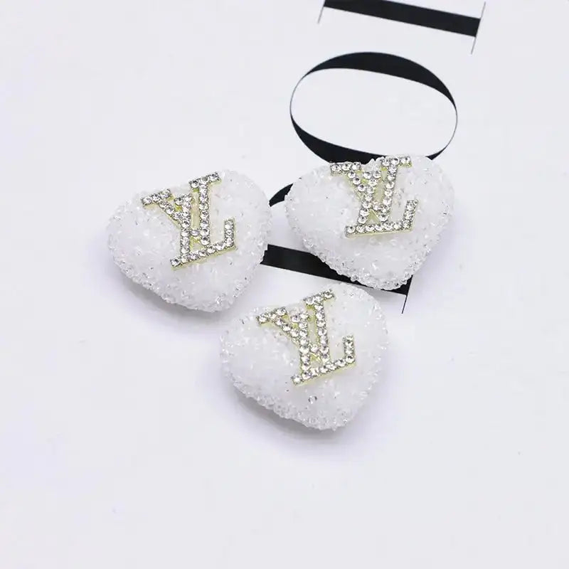 2.3×2.5 Cm Lv Heart - Shaped Granulated Sugar for Crafts DIY Bracelets Keychains Pens Jewelry Making Supplies -Zoe DIY Wholesale