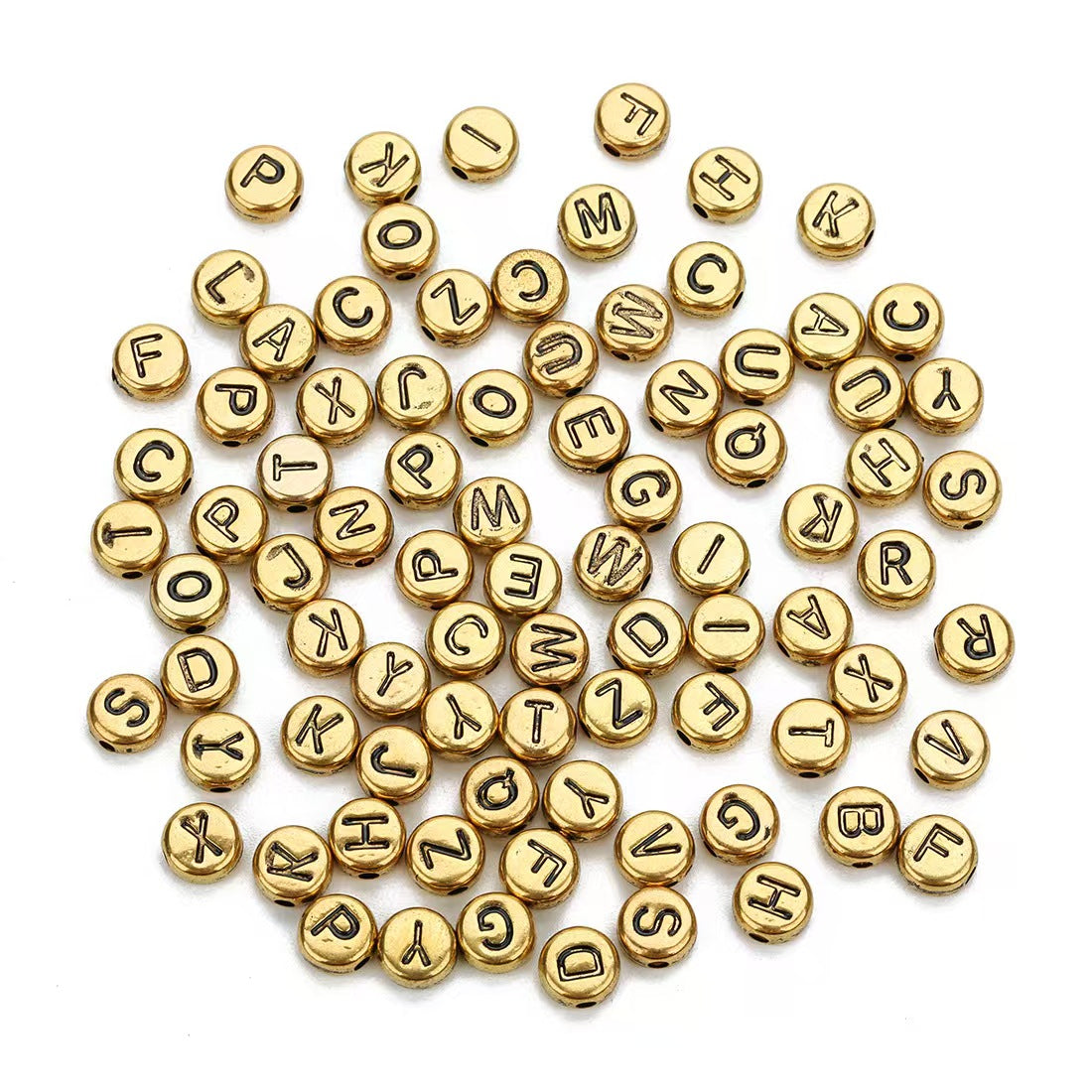 FS2661- 6.7mm Horizontal Hole Letter Beads/Not Pen-Passable