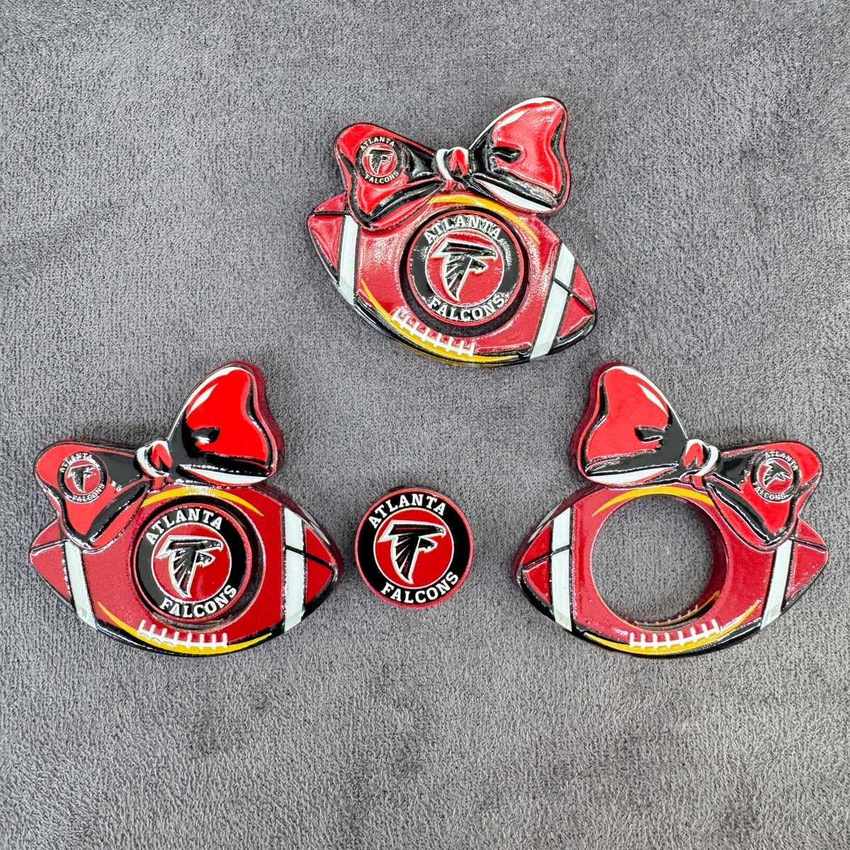 Falcons Football Rotatable Acrylic Beads Rugby Knot Hollowed Frame and Decoration