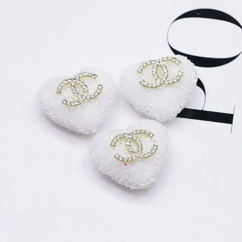 2.5×2.3 Cm Cc Heart-Shaped Granulated Suga for Crafts DIY Bracelets Keychains Pens Jewelry Making Supplies -Zoe DIY Wholesale