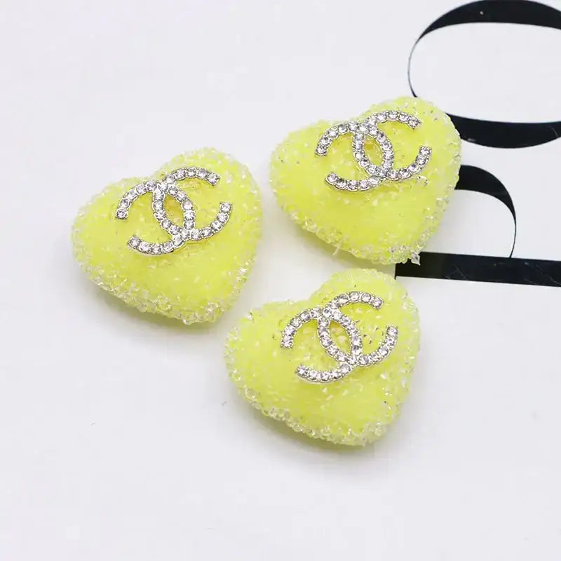 2.5×2.3 Cm Cc Heart-Shaped Granulated Suga for Crafts DIY Bracelets Keychains Pens Jewelry Making Supplies -Zoe DIY Wholesale