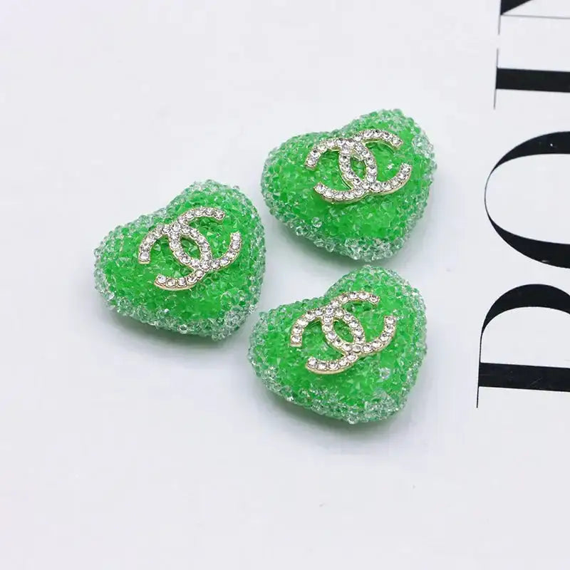 2.5×2.3 Cm Cc Heart-Shaped Granulated Suga for Crafts DIY Bracelets Keychains Pens Jewelry Making Supplies -Zoe DIY Wholesale