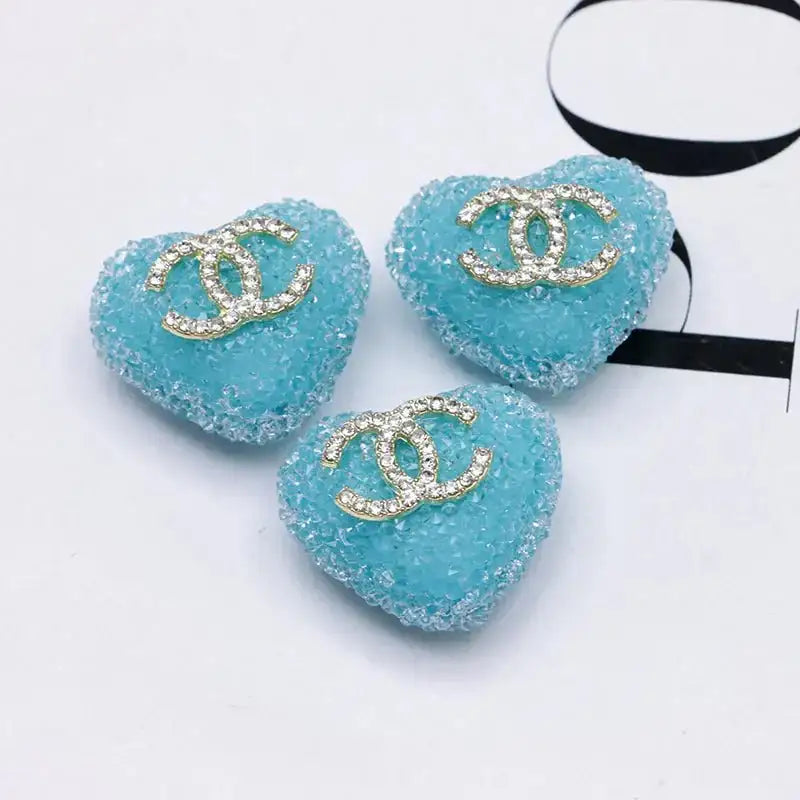 2.5×2.3 Cm Cc Heart-Shaped Granulated Suga for Crafts DIY Bracelets Keychains Pens Jewelry Making Supplies -Zoe DIY Wholesale