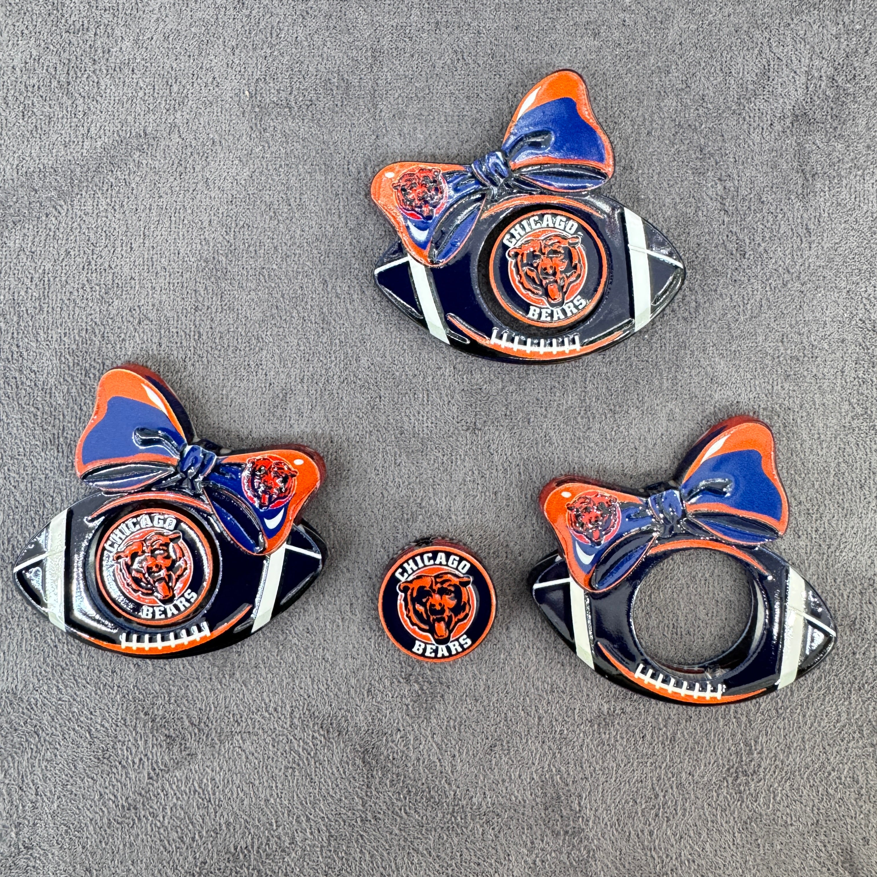 Bears Football Rotatable Acrylic Beads Rugby Knot Hollowed Frame and Decoration