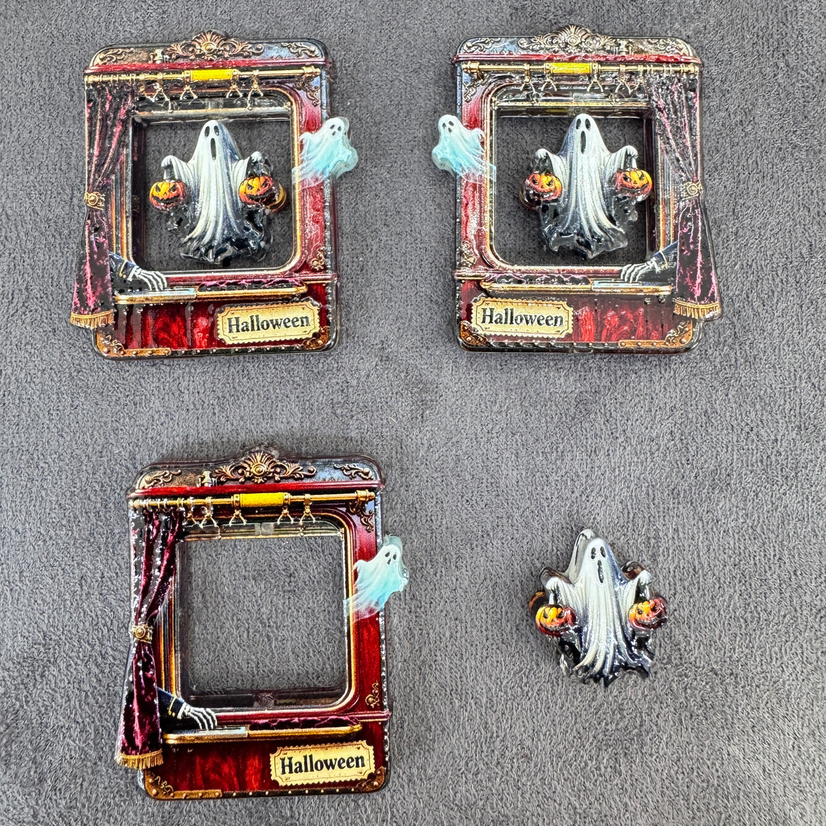 Halloween Ghost Acrylic Beads Square Theater Frame Hollow