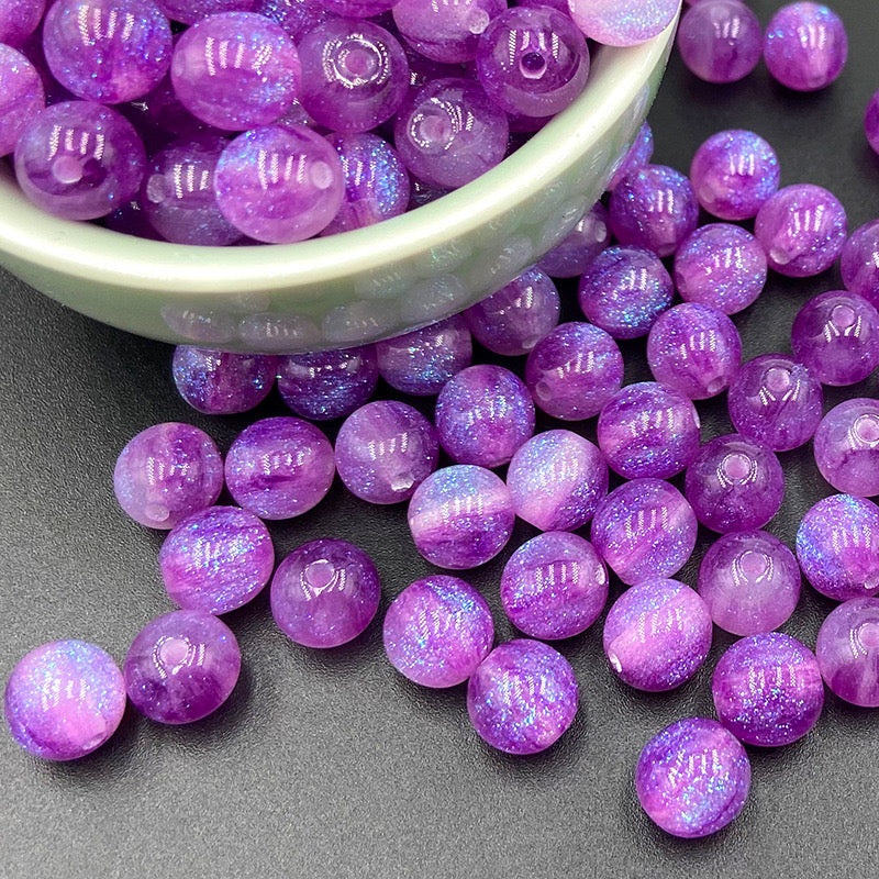 FS2378-10mm Size Galaxy Resin Beads Fit For Beadable Pens