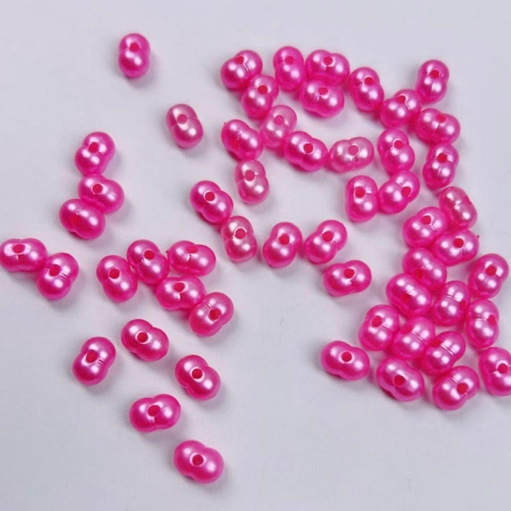 FS2380-5*8mm Solid Color Pearl Looking Peanut Acrylic Beads For Making Keychain