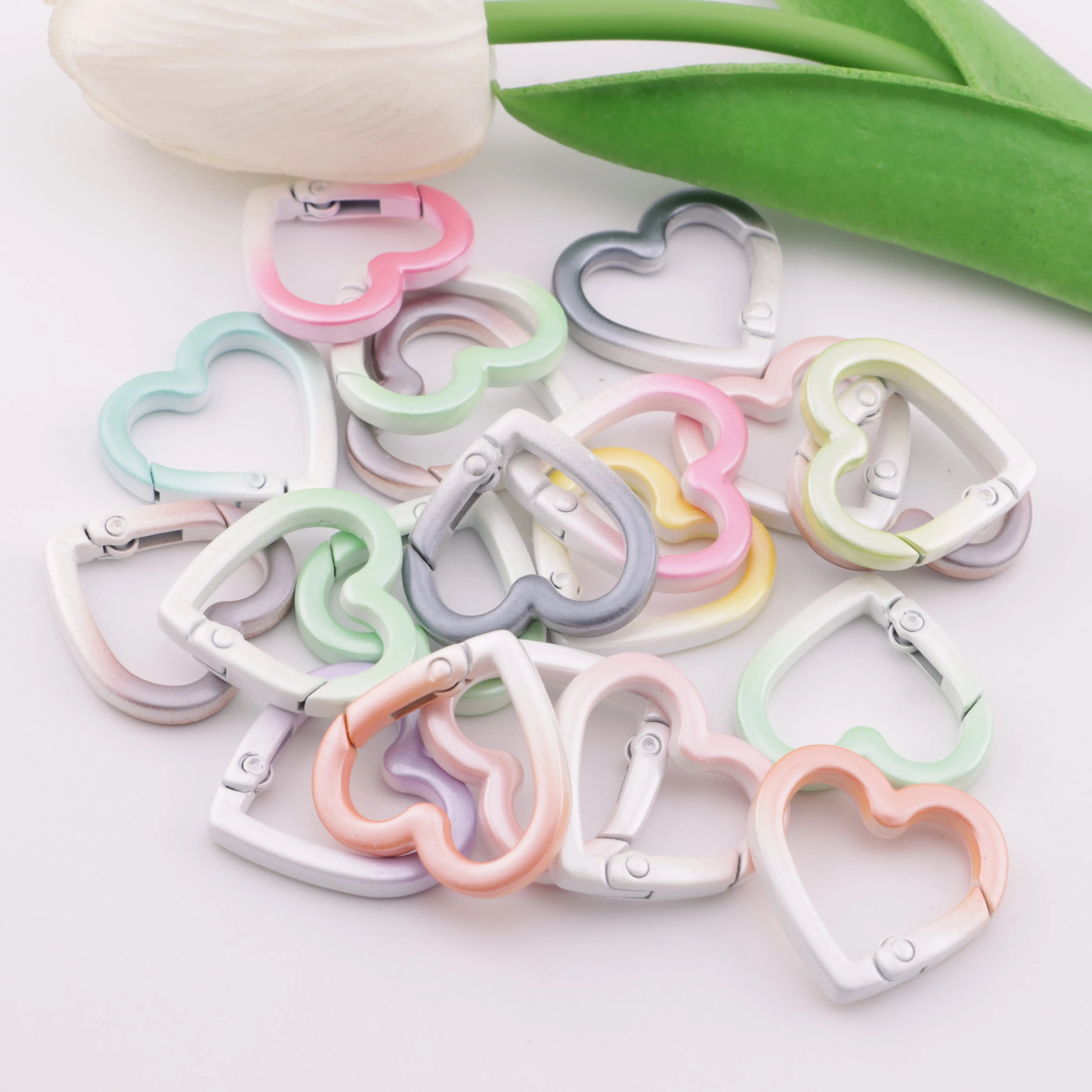 25*25mm Metal Gradient Heart Keychain ZoeDIY Shop
