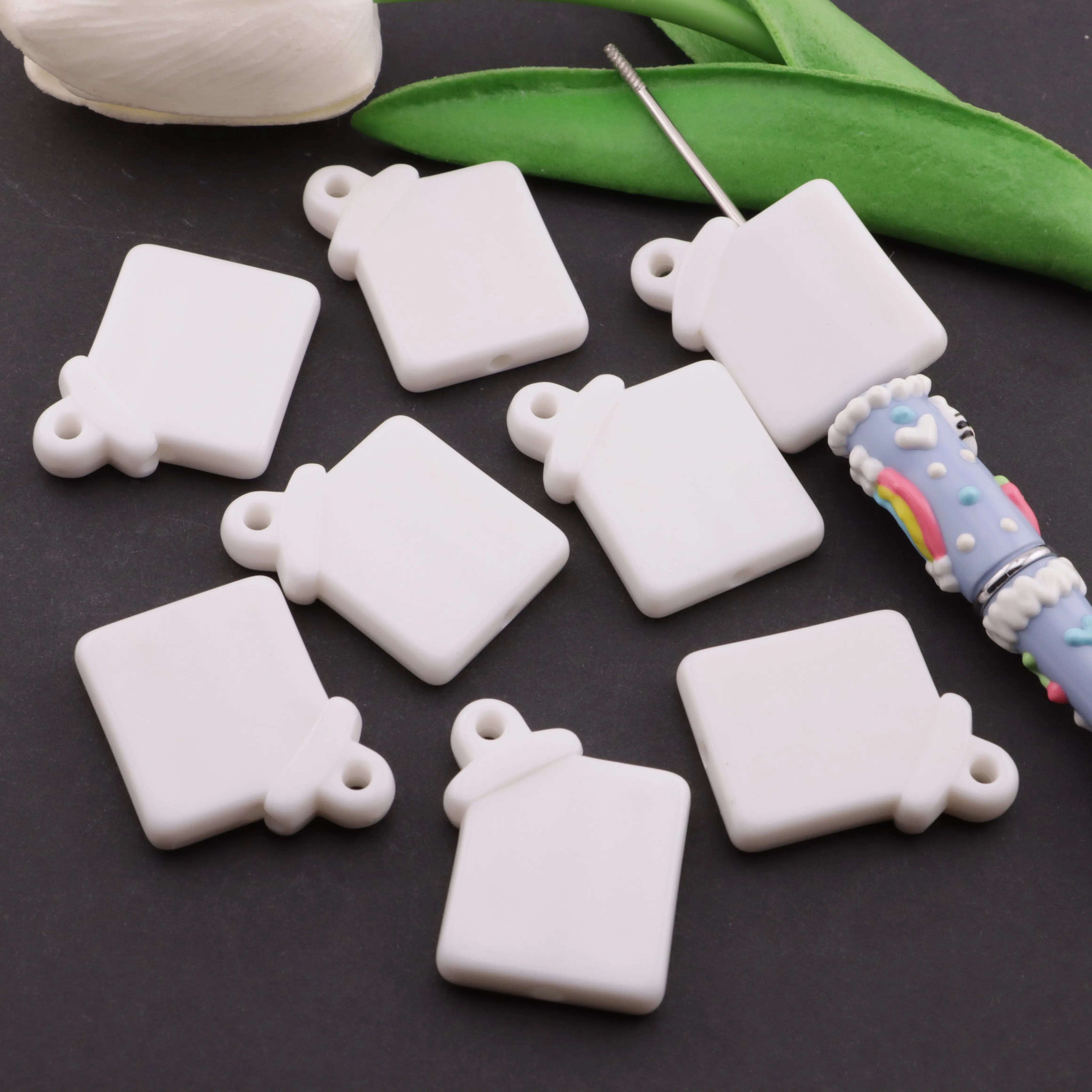 25×28Mm Rectangular Based Bead With Hanging Hole Zoe DIY Shop