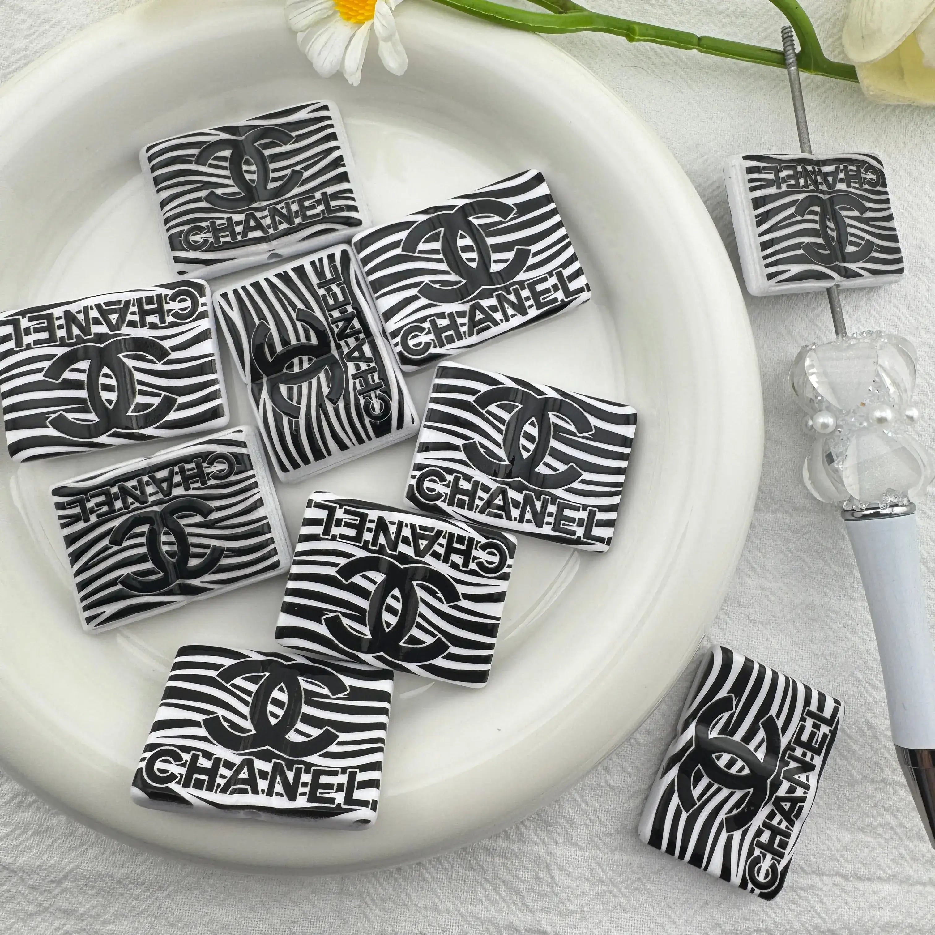 25×34mm Book Shape Printed Acrylic Beads Zoe's DIY Shop