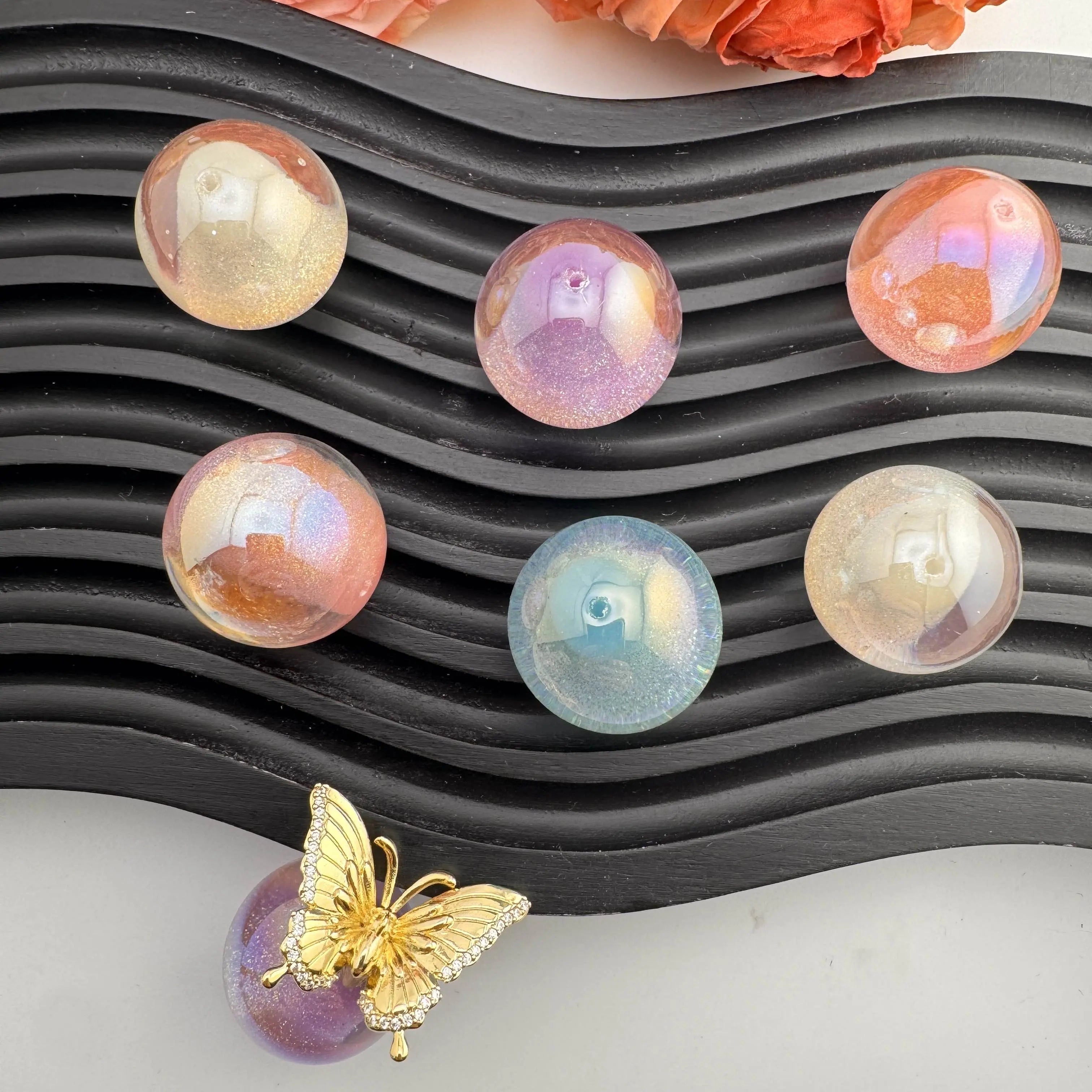 25mm Color Changing One Hole Resin Beads For Pendant Making Zoe DIY Wholesale
