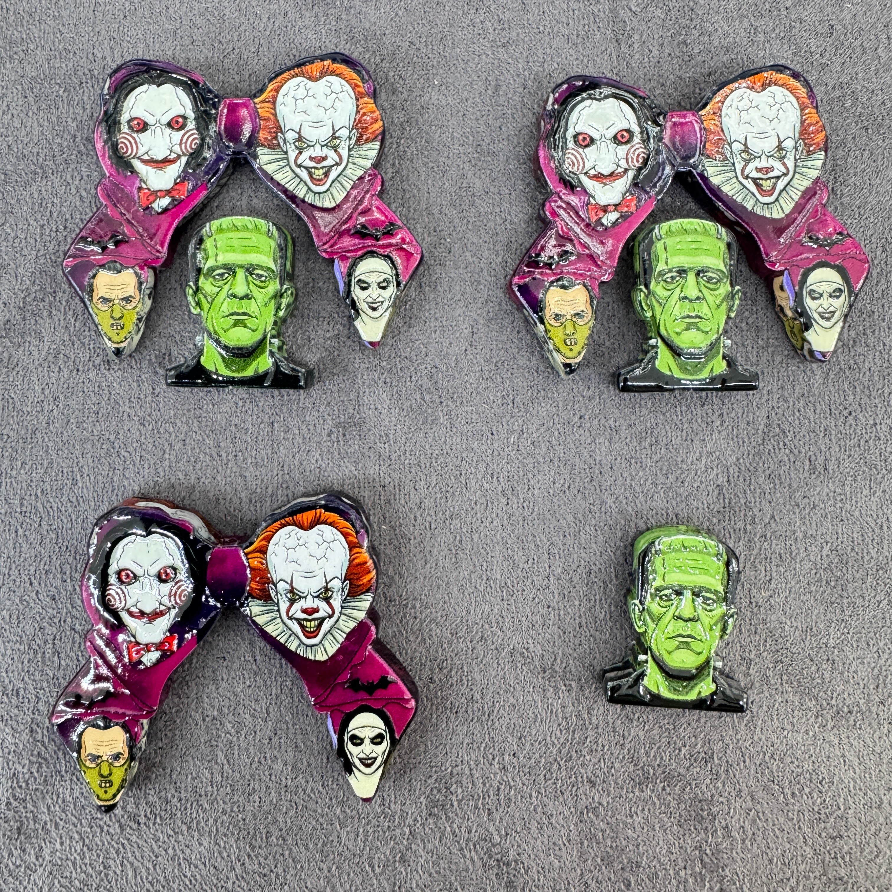 Horror‑Movie Character  Acrylic Beads Bow and Ornament