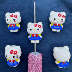 Hello Ketty 3D Handpainted Acrylic Beads, suitable for making key pendants