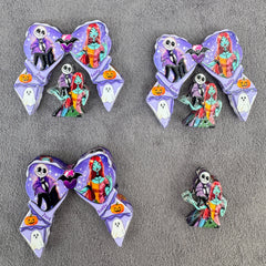 Dark Halloween Character  Themed Acrylic Beads Bow and Ornament,For Pen Toppers