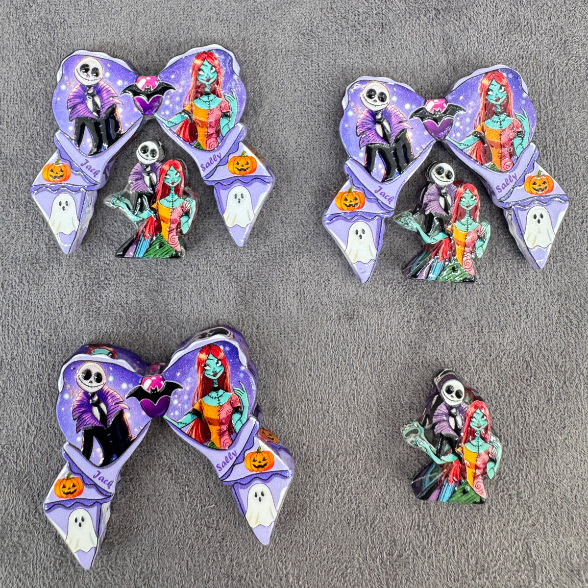 Dark Halloween Character  Themed Acrylic Beads Bow and Ornament,For Pen Toppers