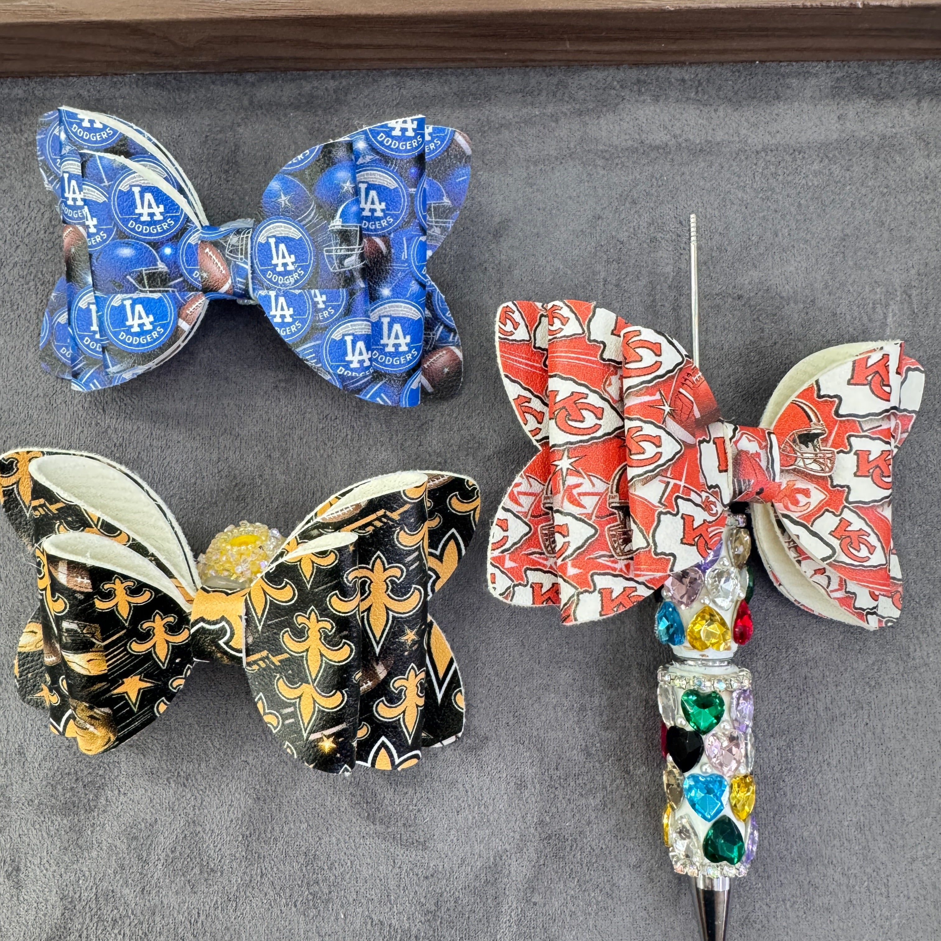 Sports Team Print Series Sugar Bow Beads,For Pen Toppers