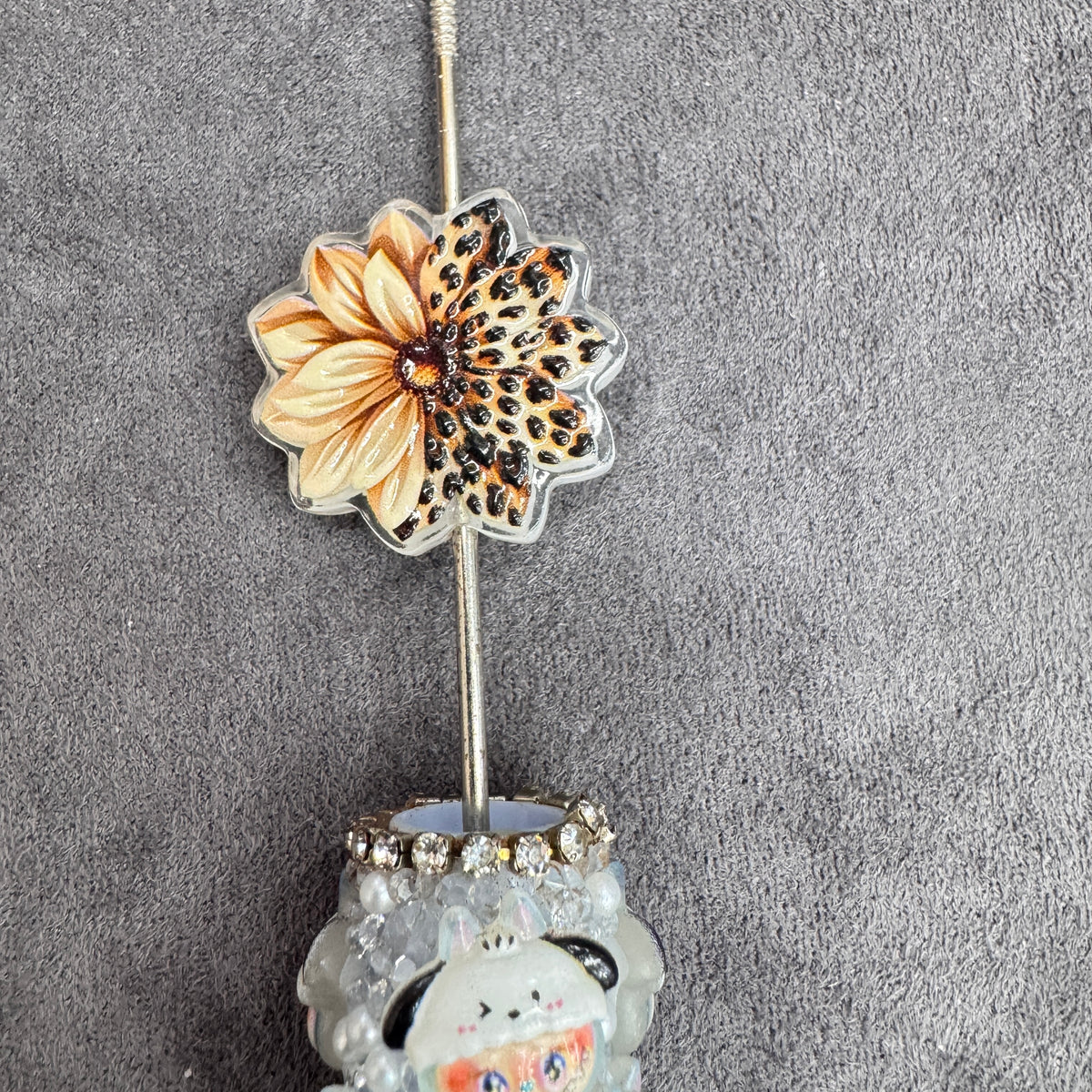 Leopard‑Print Hello Kitty Cat Series Acrylic Focal Beads