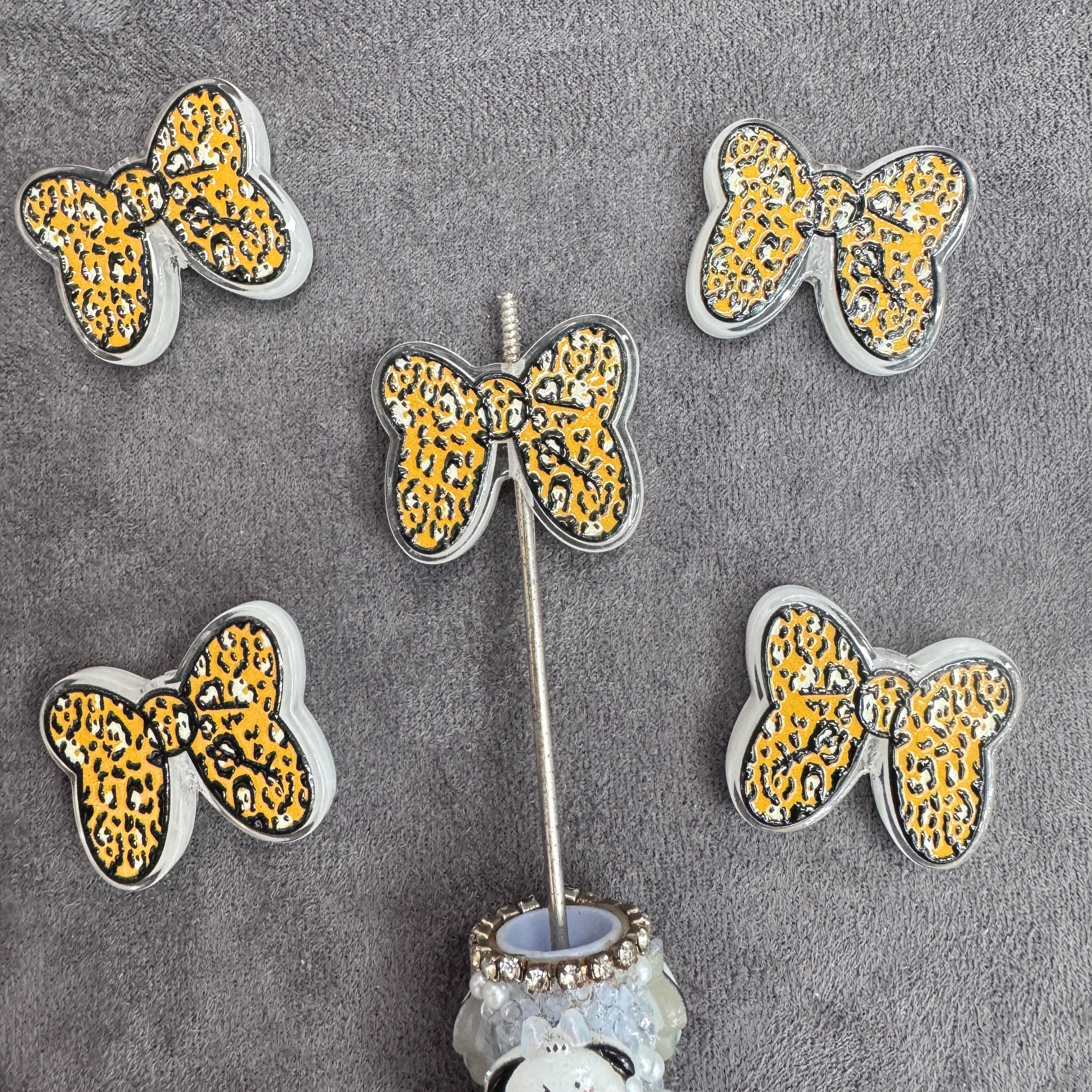 Leopard‑Print Hello Kitty Cat Series Acrylic Focal Beads