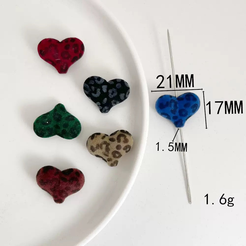 FS6895-21×17mm Random Mixed Dark Color Leopard Printed Acrylic Beads Zoe DIY Wholesale