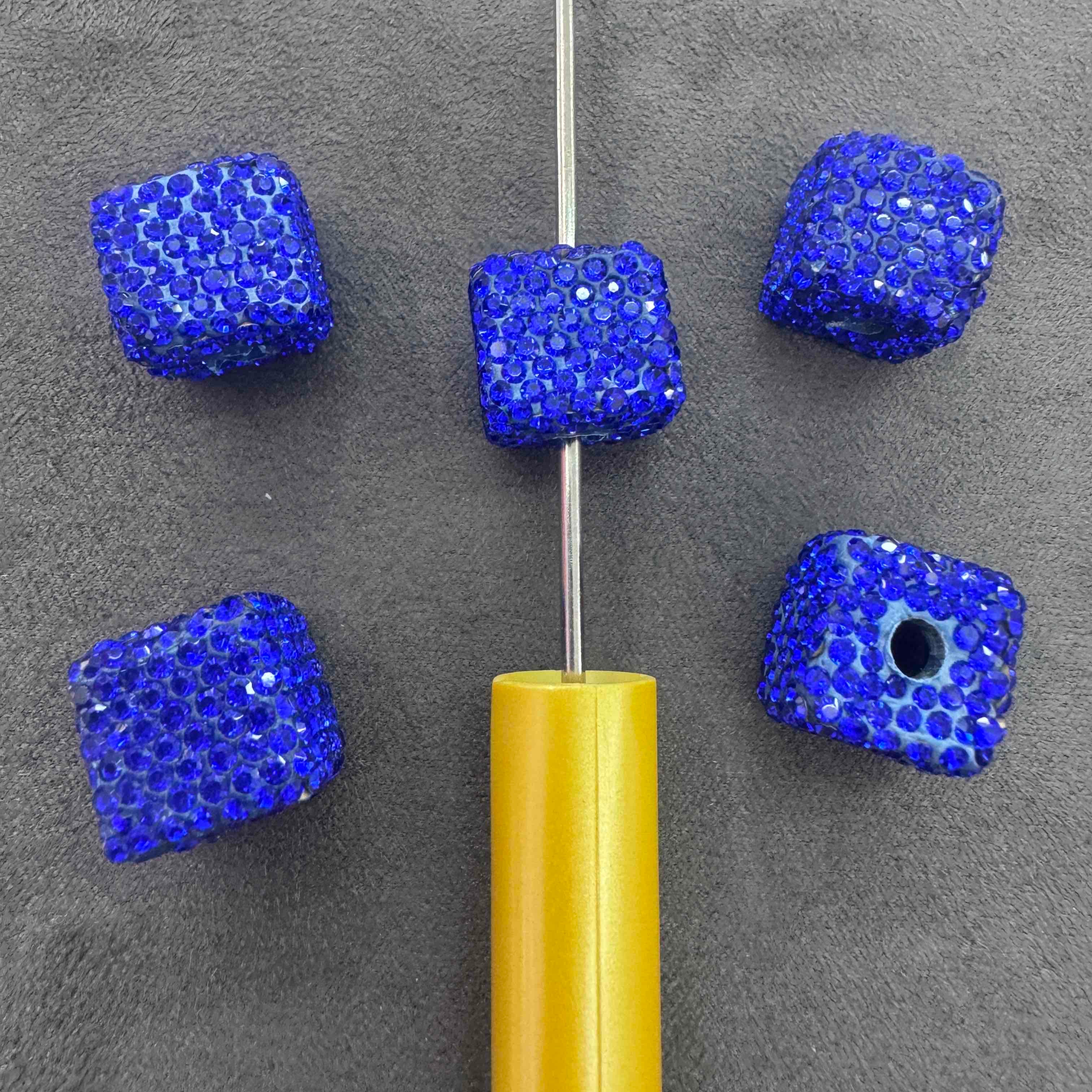 FS20231-16mm Solid Color Rhinestone Clay Cube Beads