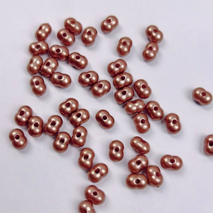 FS2380-5*8mm Solid Color Pearl Looking Peanut Acrylic Beads For Making Keychain