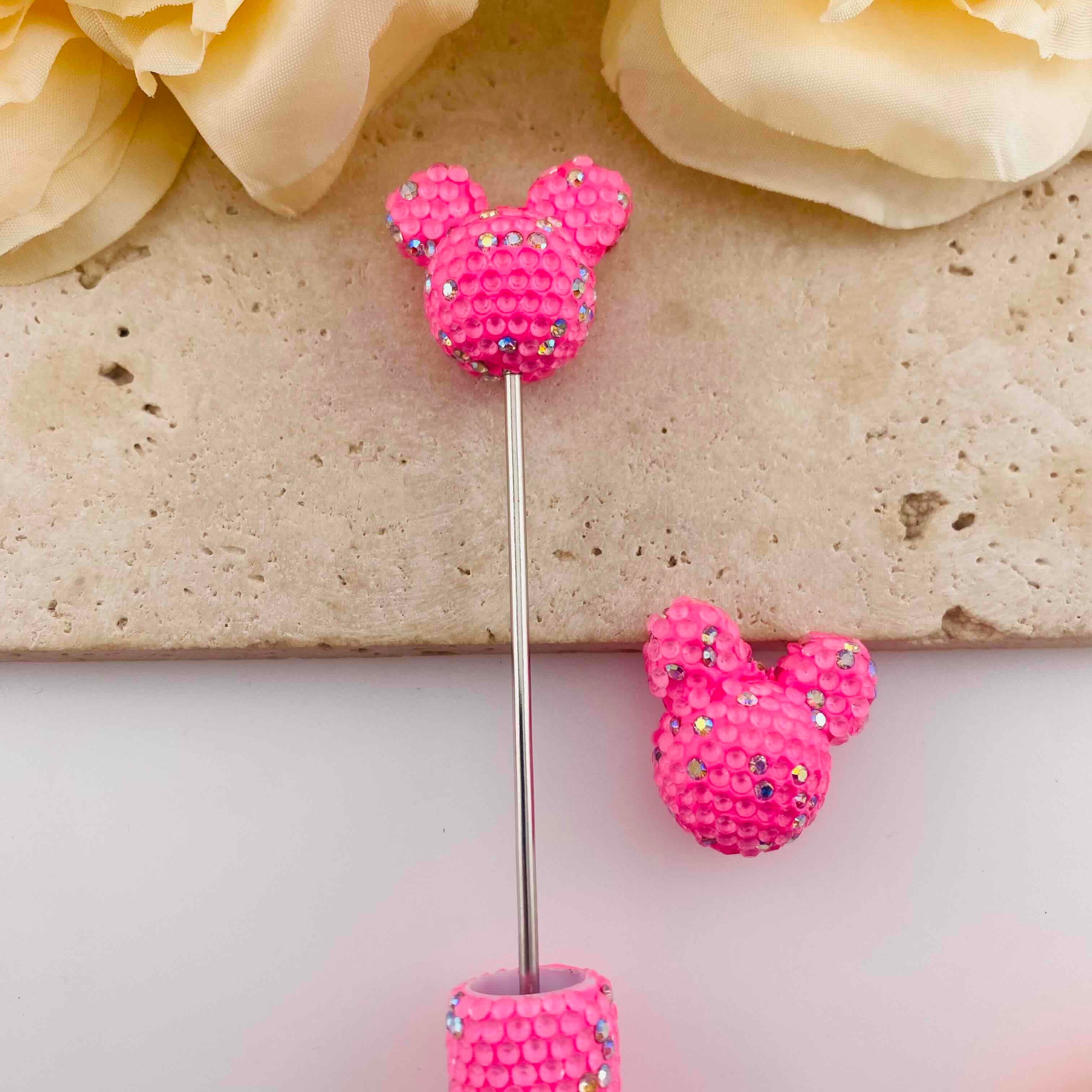 FS20073-About 22*25mm Rhinestone Mickey Head Clay Beads