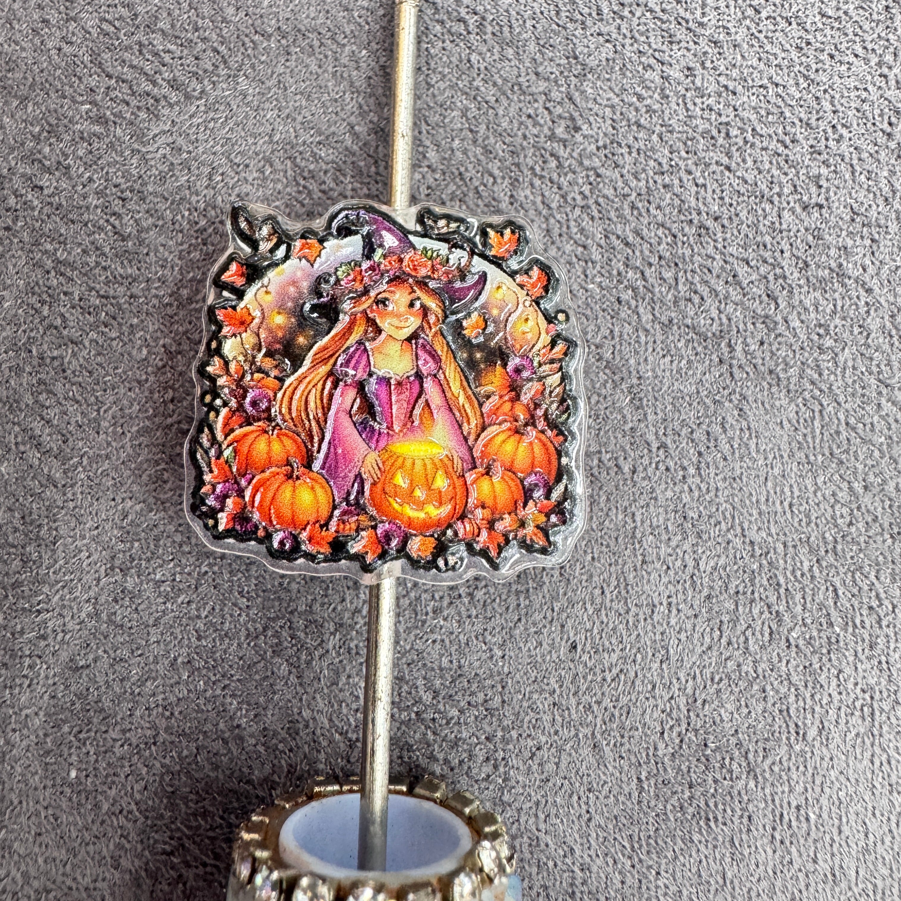 Halloween Pumpkin Witch Classic Beautiful Princess Acrylic Focal Beads