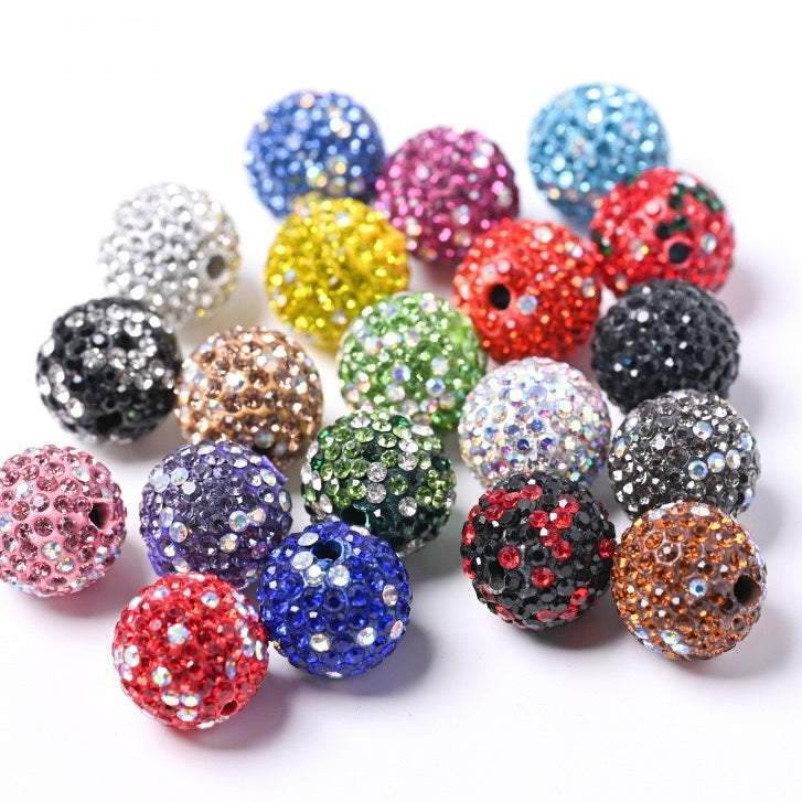 FS20234-16mm Rhinestone Clay Beads For Making Keychain Beadable Pens