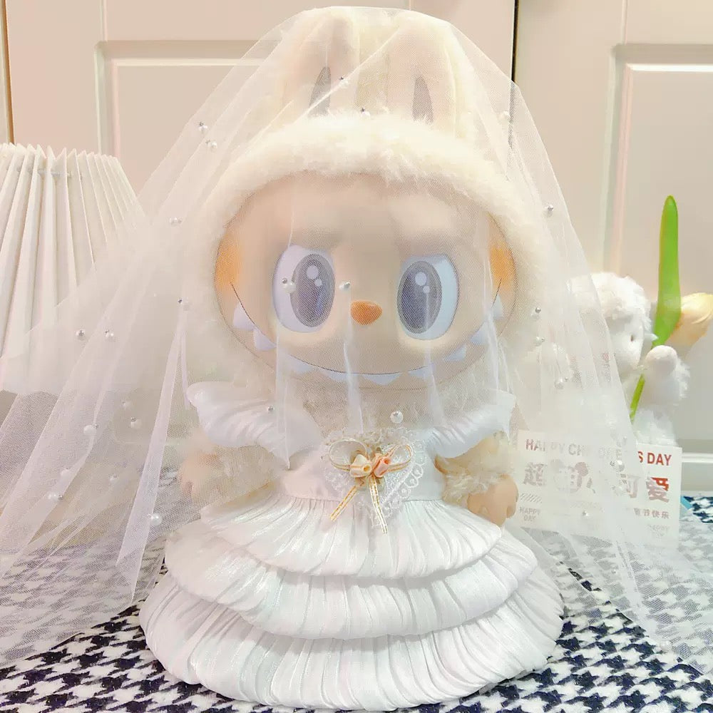 FS6637-Labubu Wedding Dress For 38cm Labubu Zoe's DIY Shop