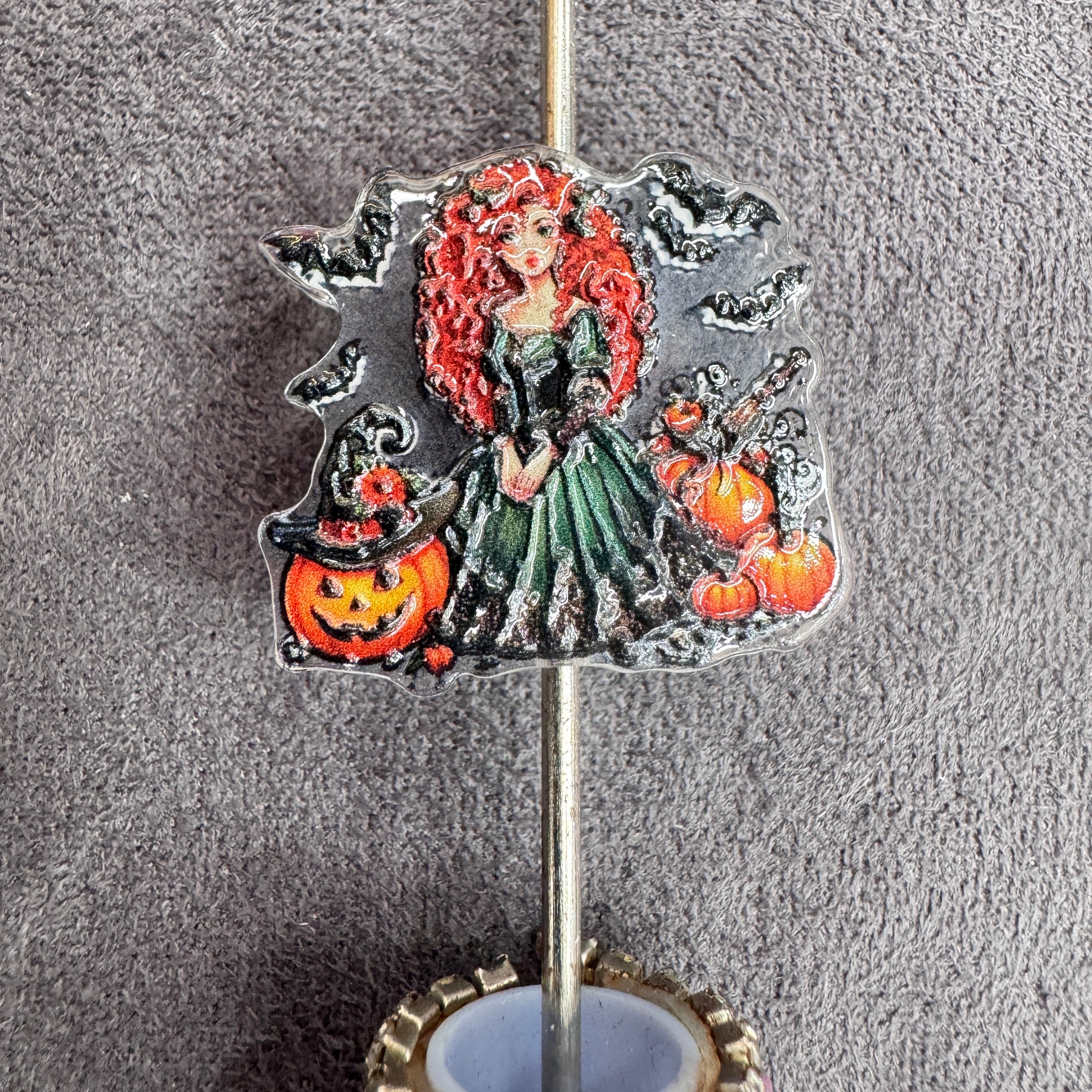 Halloween Pumpkin Witch Classic Beautiful Princess Acrylic Focal Beads