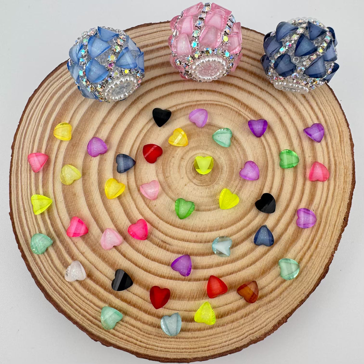 6mm Resin Heart Nail Charms For Making Fancy Beads