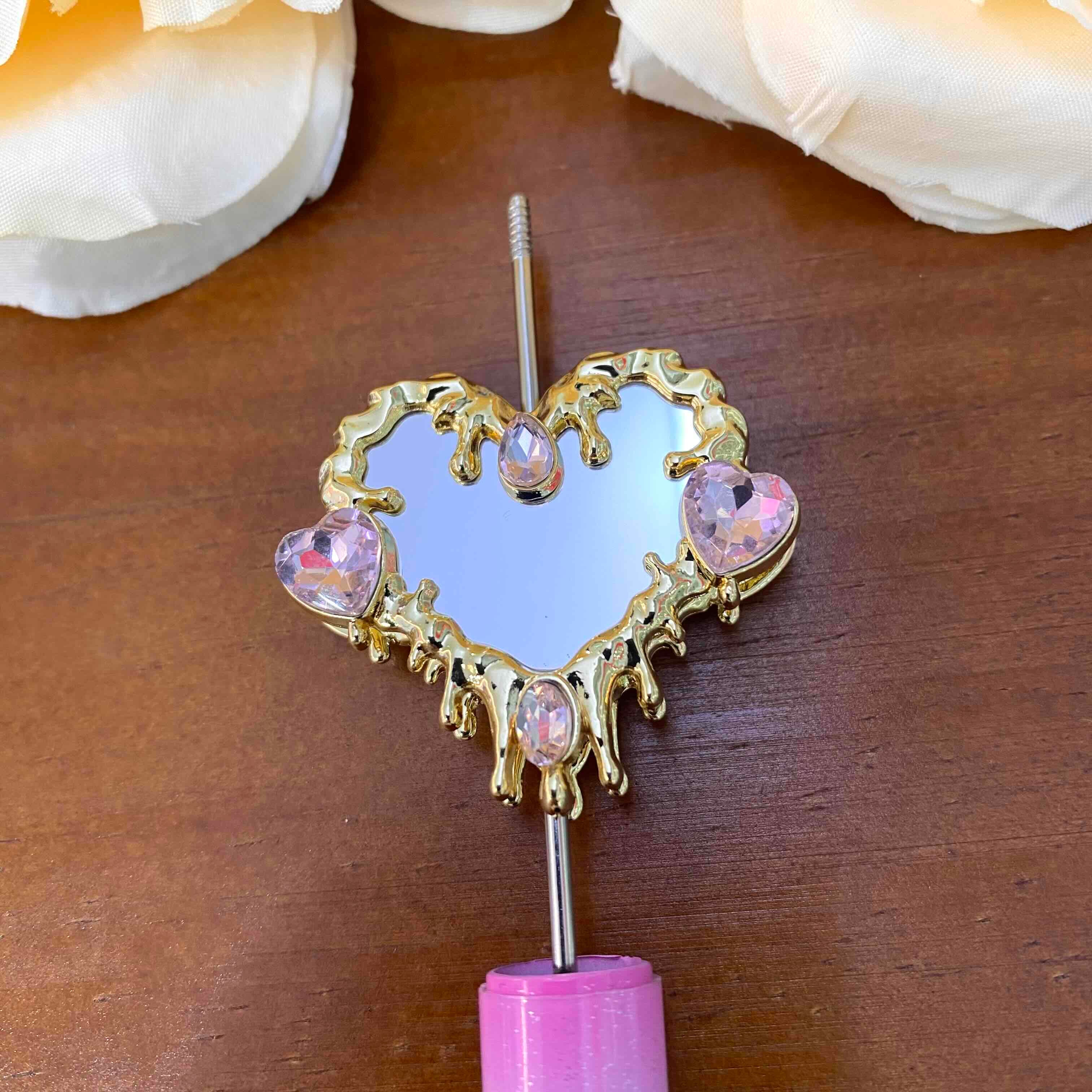 FS20631-Heart Mirror Metal Beads